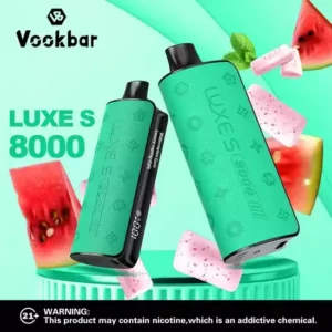 Vookbar Luxes 8000 Puffs Digital Rechargeable, Dual Mesh Coil, Disposable Vape