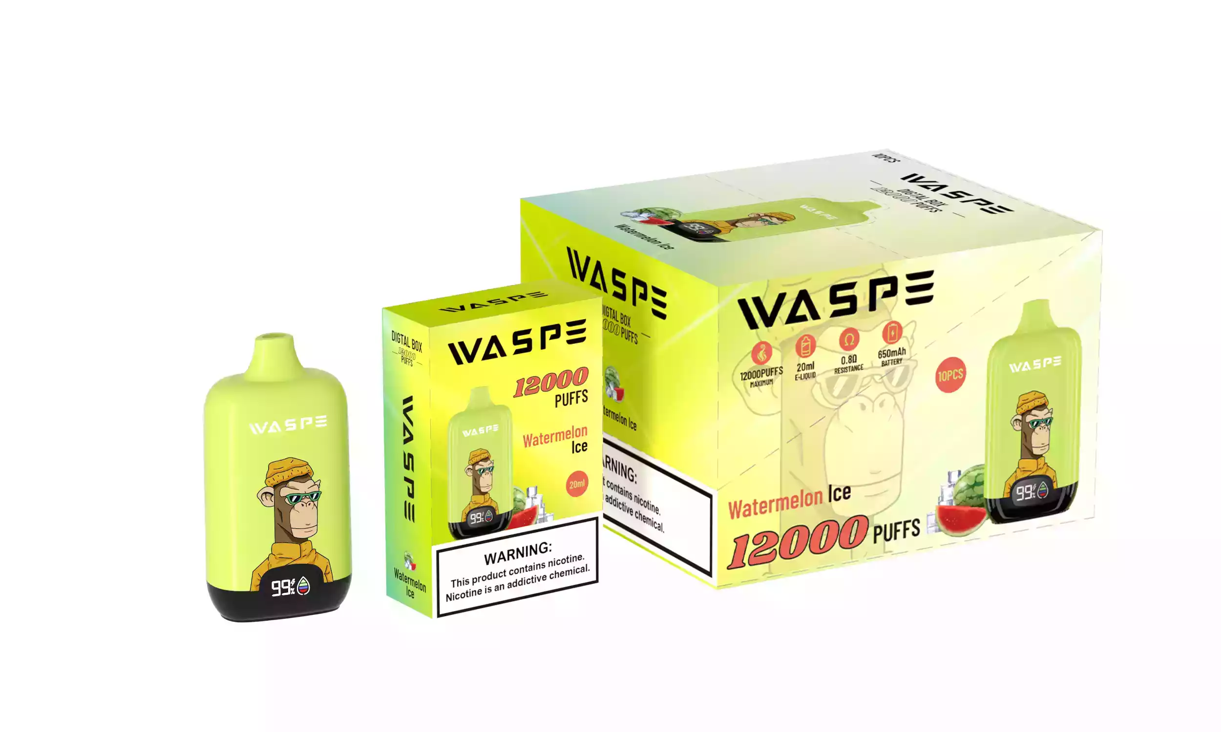 WASPE 12000 Puffs Digital Box Disposable Vape with LCD Display (11) WASPE 12000 Puffs Digital Box Disposable Vape with LCD Display (11)