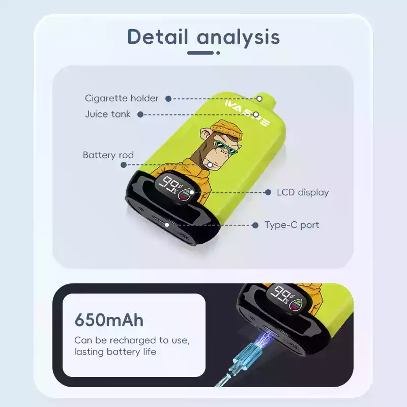 WASPE 12000 Puffs Digital Box Disposable Vape with LCD Display (12) WASPE 12000 Puffs Digital Box Disposable Vape with LCD Display (12)