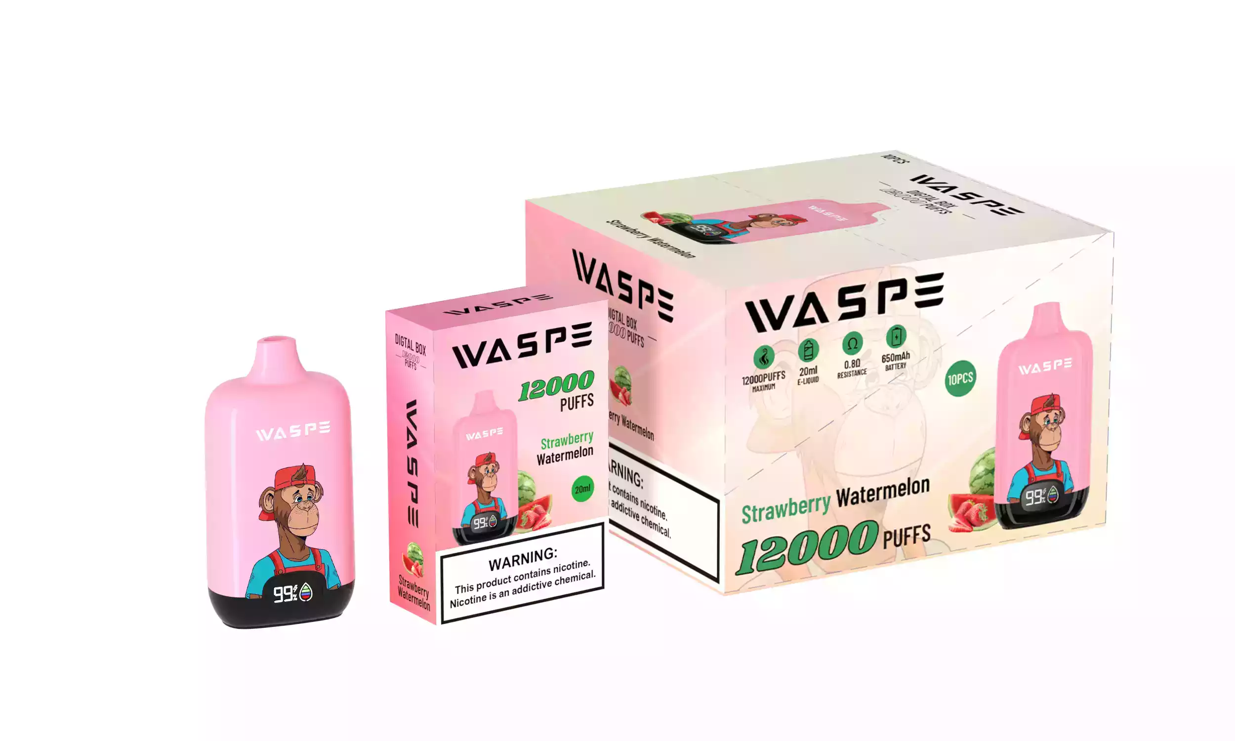 WASPE 12000 Puffs Digital Box Disposable Vape with LCD Display (14) WASPE 12000 Puffs Digital Box Disposable Vape with LCD Display (14)