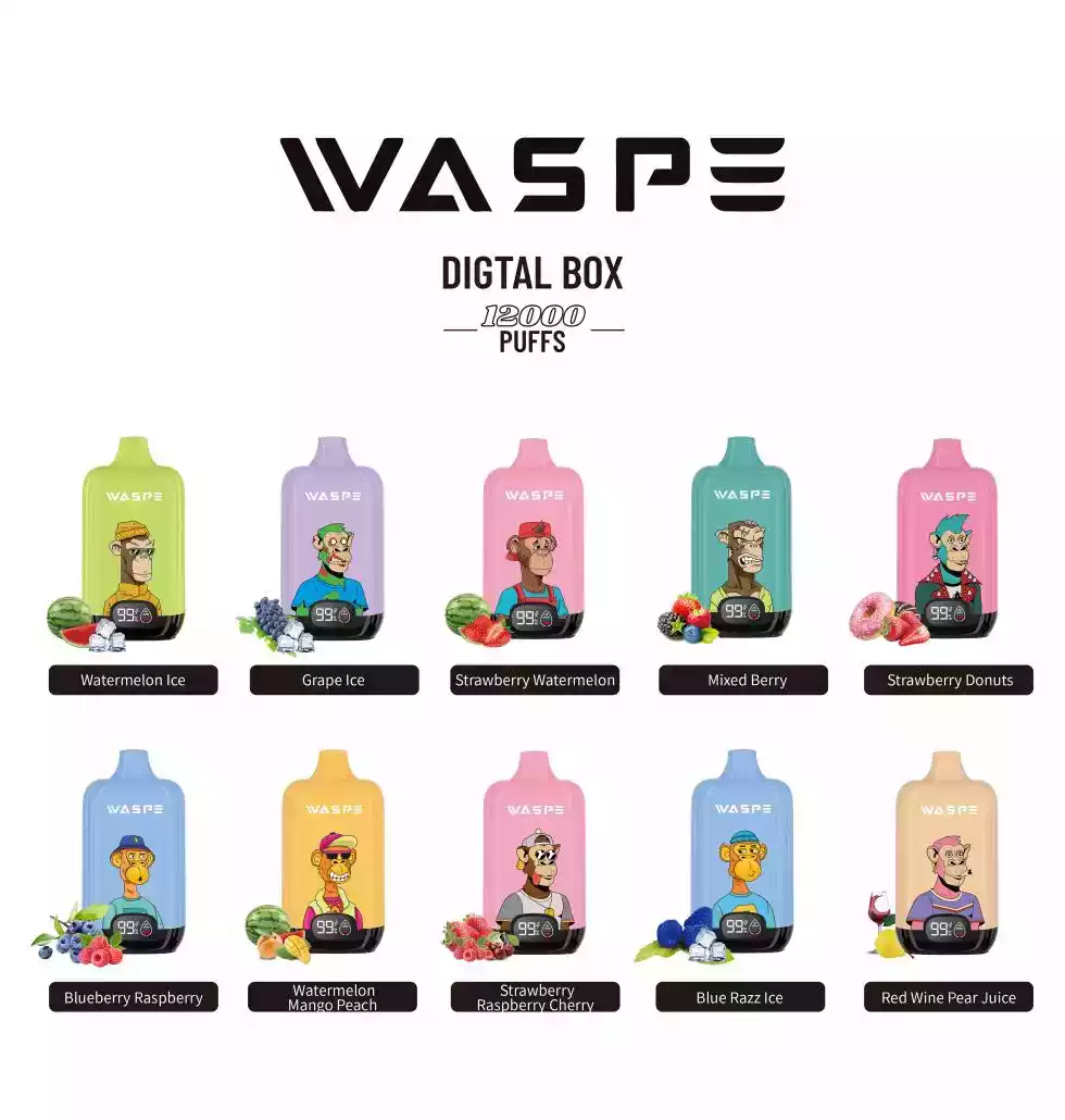 WASPE 12000 Puffs Digital Box Disposable Vape with LCD Display (9) WASPE 12000 Puffs Digital Box Disposable Vape with LCD Display (9)