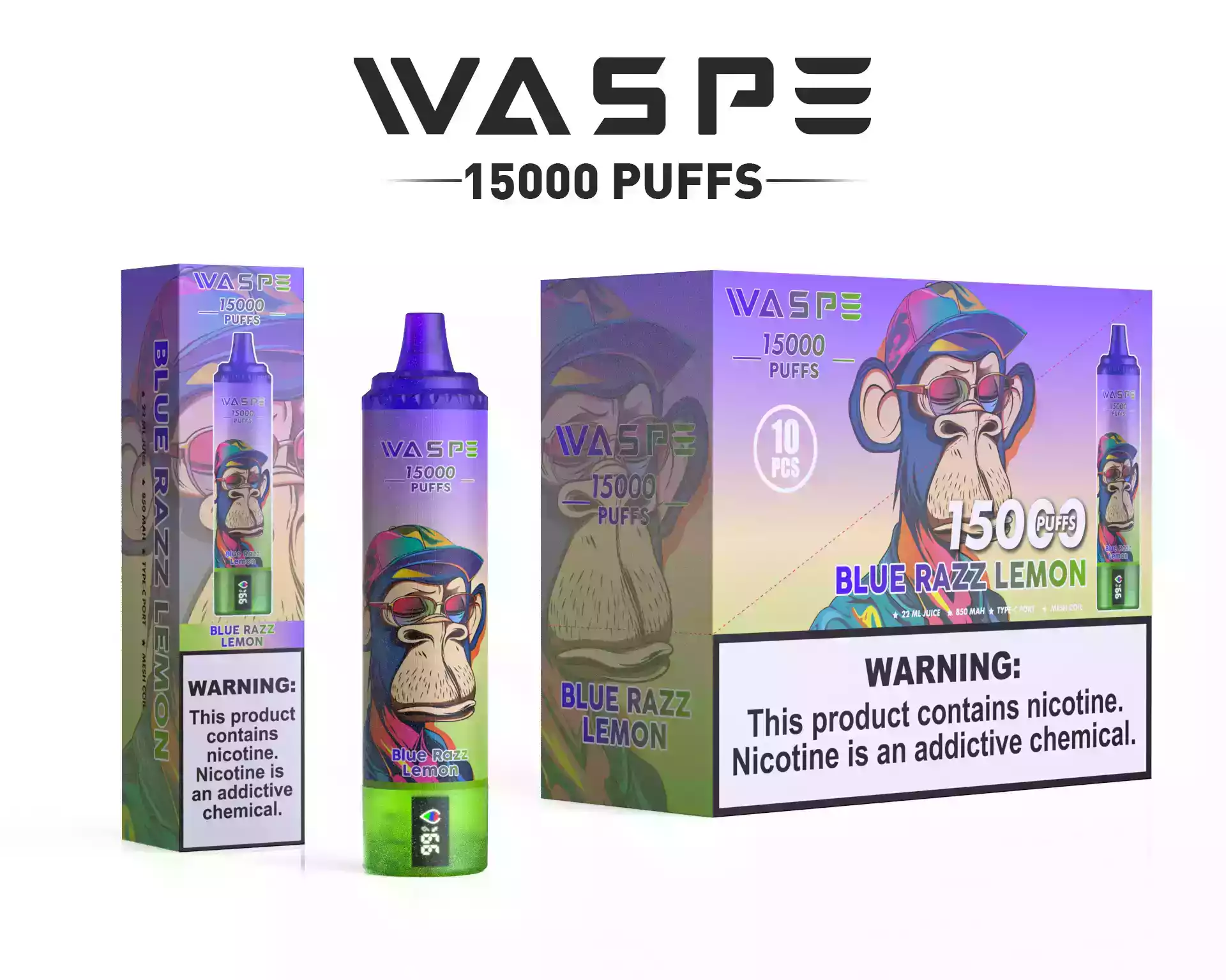 WASPE 15000 Puffs Digital Box Disposable Vape with LCD Display (2) WASPE 15000 Puffs Digital Box Disposable Vape with LCD Display (2)