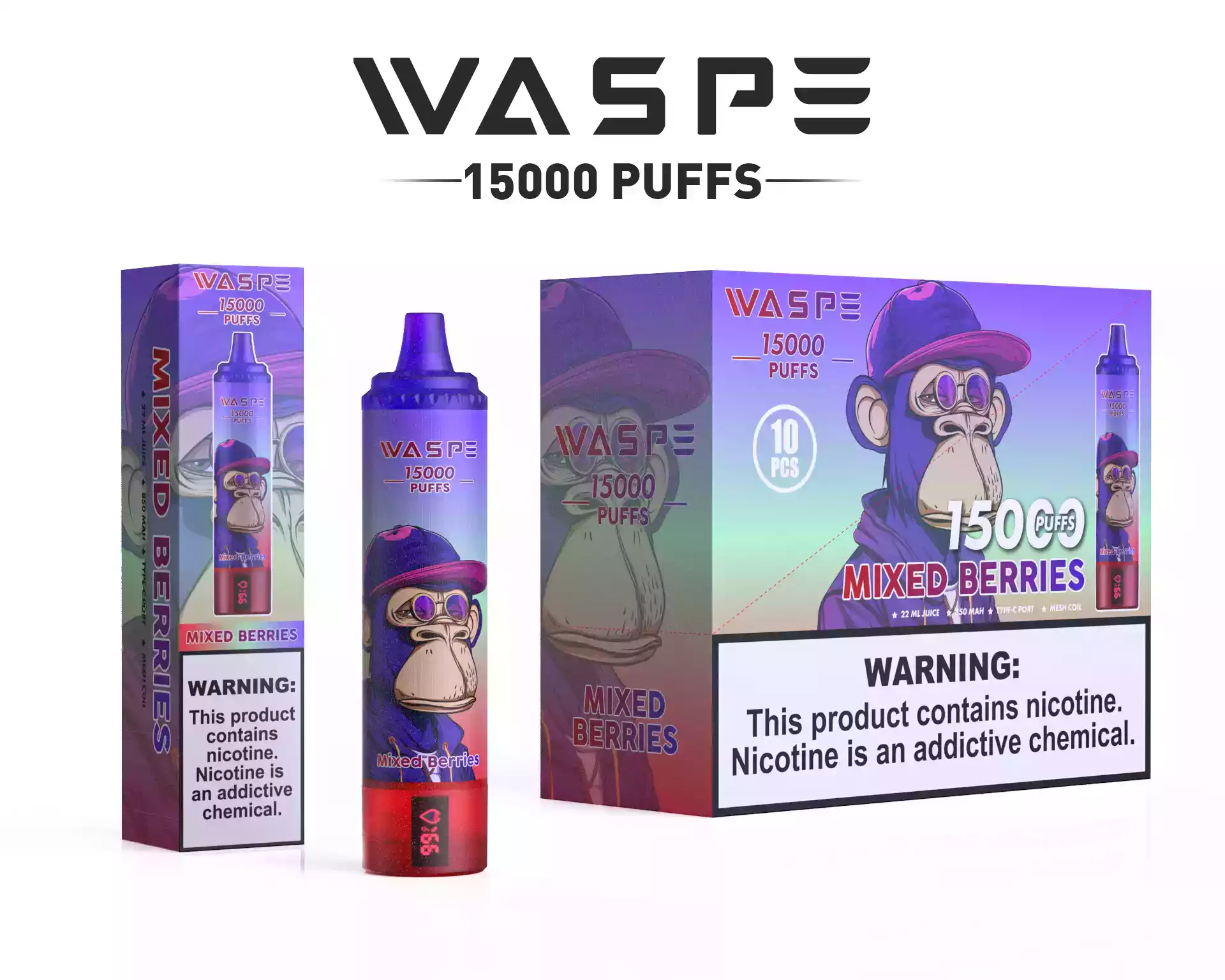 WASPE 15000 Puffs Digital Box Disposable Vape with LCD Display (26) WASPE 15000 Puffs Digital Box Disposable Vape with LCD Display (26)