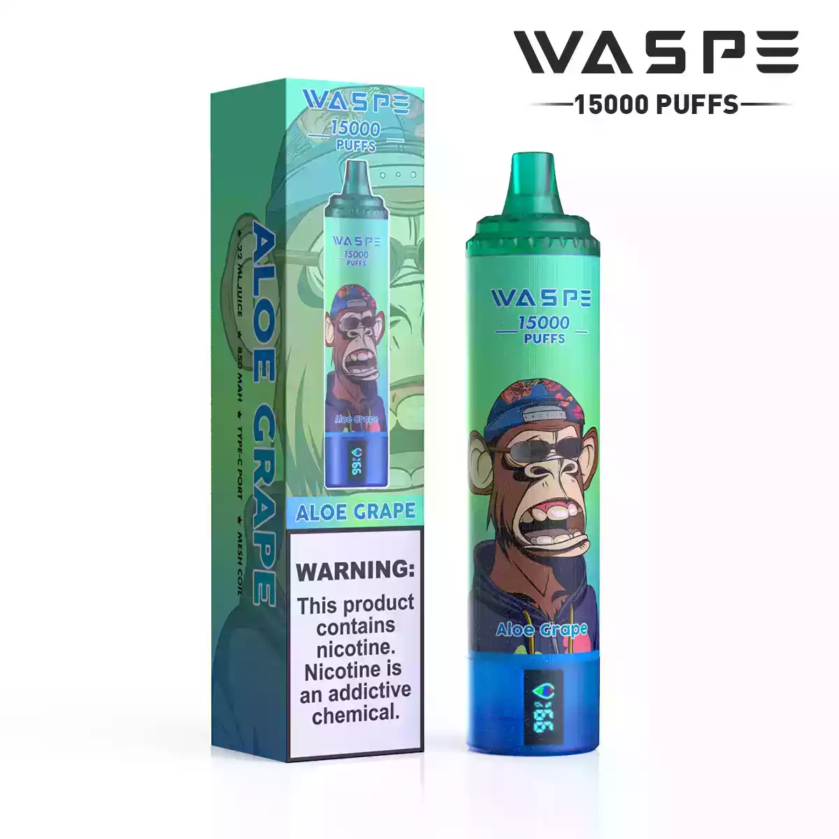 WASPE 15000 Puffs Digital Box Disposable Vape with LCD Display (5) WASPE 15000 Puffs Digital Box Disposable Vape with LCD Display (5)