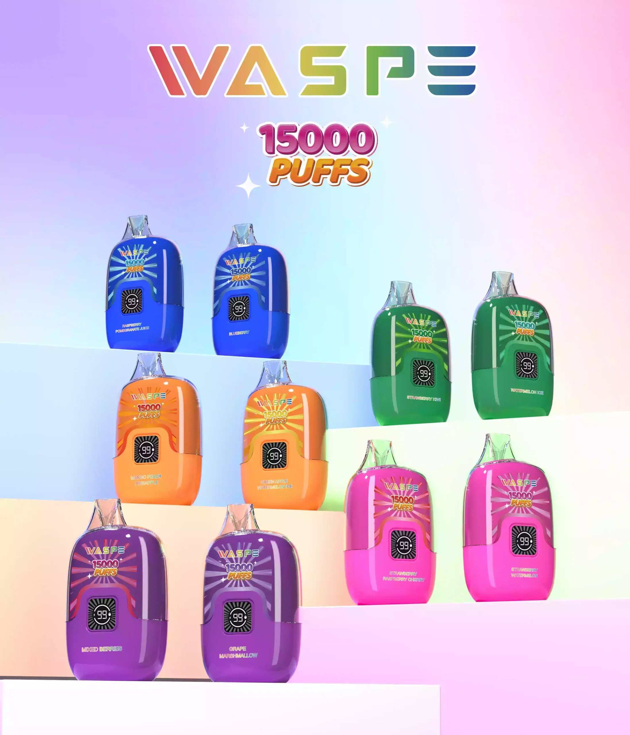 WASPE 15000 Puffs Digital Box Disposable Vape with LED Display (3) WASPE 15000 Puffs Digital Box Disposable Vape with LED Display (3)