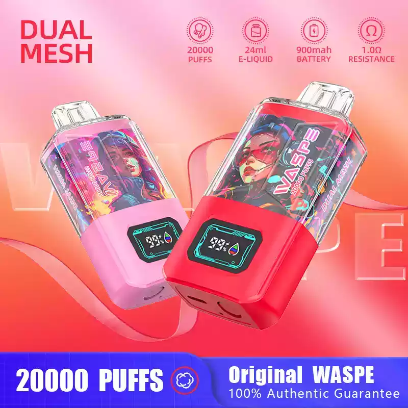 WASPE 20000 Puffs Dual Mesh Box Disposable Vape with LED Display (9) WASPE 20000 Puffs Dual Mesh Box Disposable Vape with LED Display (9)