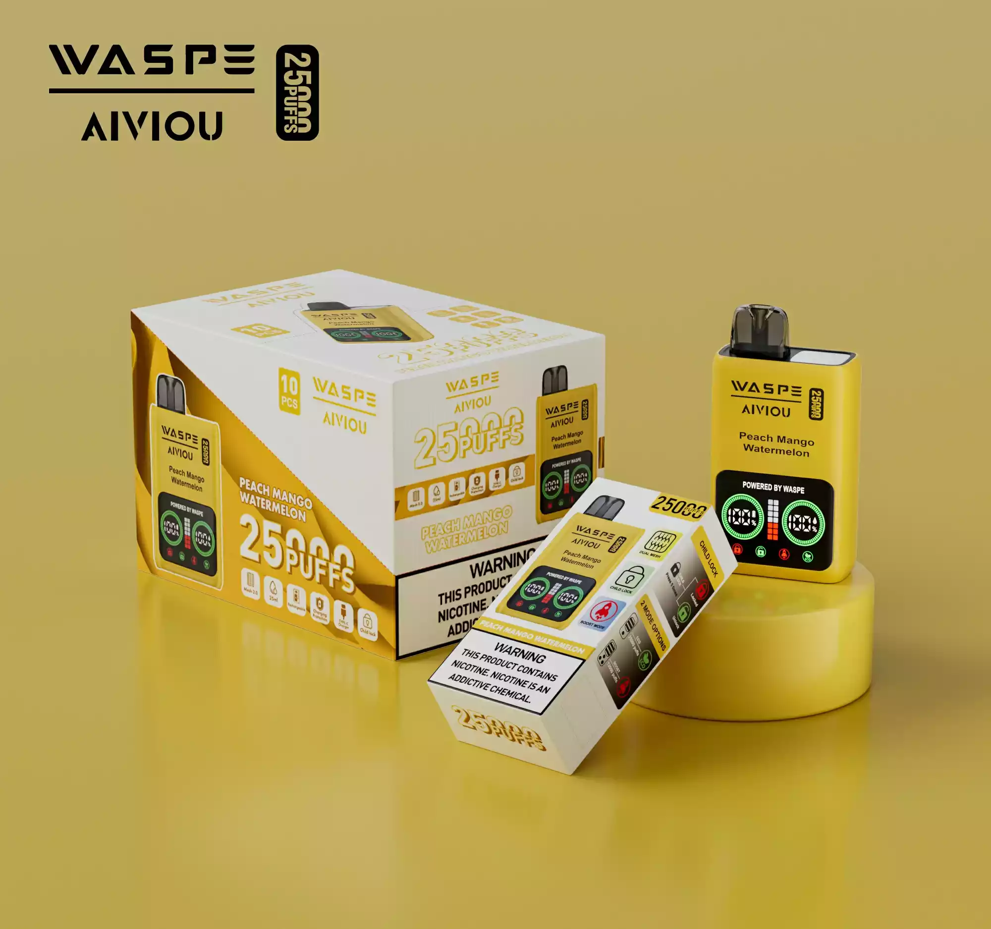 WASPE 25000 Puffs Dual Mesh Box Disposable Vape with LED Display (10) WASPE 25000 Puffs Dual Mesh Box Disposable Vape with LED Display (10)