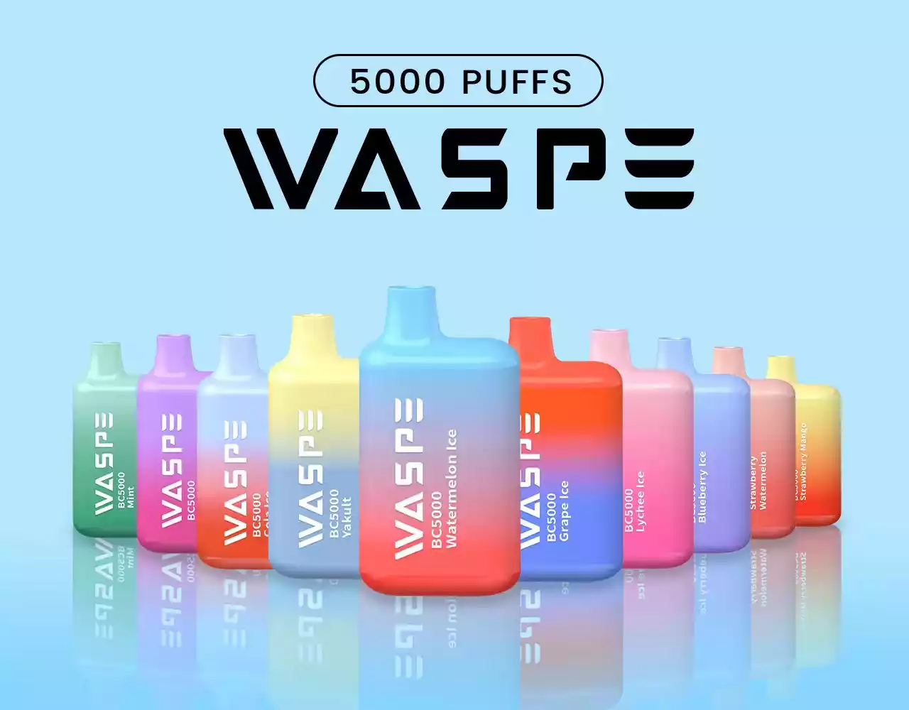 WASPE 5000 Puffs Disposable Vape with Mesh Coil and Premium E-liquid (10) WASPE 5000 Puffs Disposable Vape with Mesh Coil and Premium E-liquid (10)