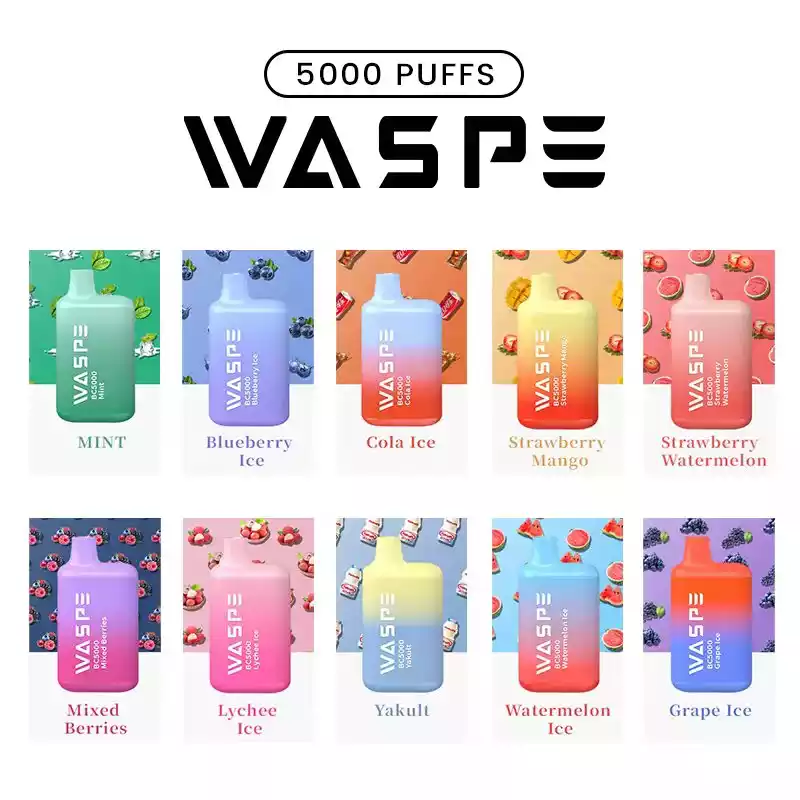 WASPE 5000 Puffs Disposable Vape with Mesh Coil and Premium E-liquid (9) WASPE 5000 Puffs Disposable Vape with Mesh Coil and Premium E-liquid (9)