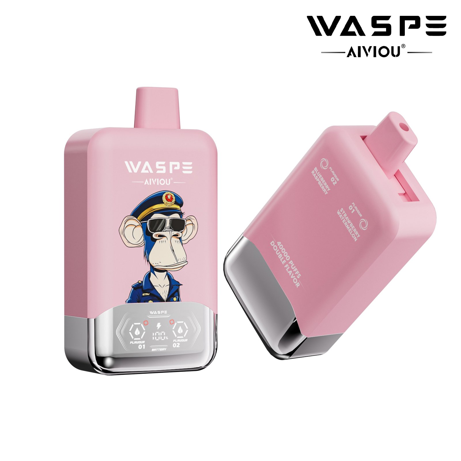 WASPE Double Flavor 40000 Puffs LCD Display, Mesh Coil Disposable Vape Pen (32) WASPE Double Flavor 40000 Puffs LCD Display, Mesh Coil Disposable Vape Pen (32)
