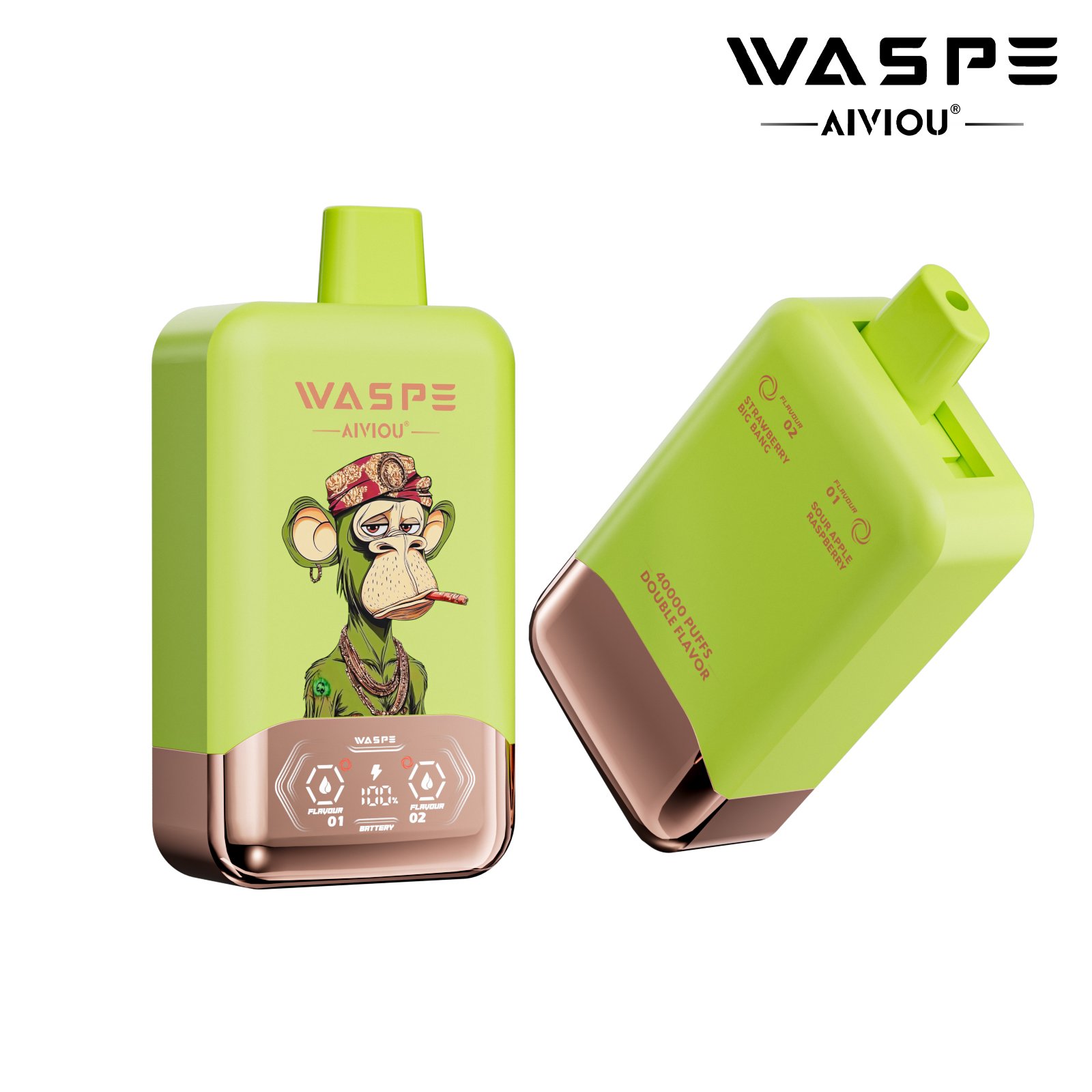 WASPE Double Flavor 40000 Puffs LCD Display, Mesh Coil Disposable Vape Pen (42) WASPE Double Flavor 40000 Puffs LCD Display, Mesh Coil Disposable Vape Pen (42)
