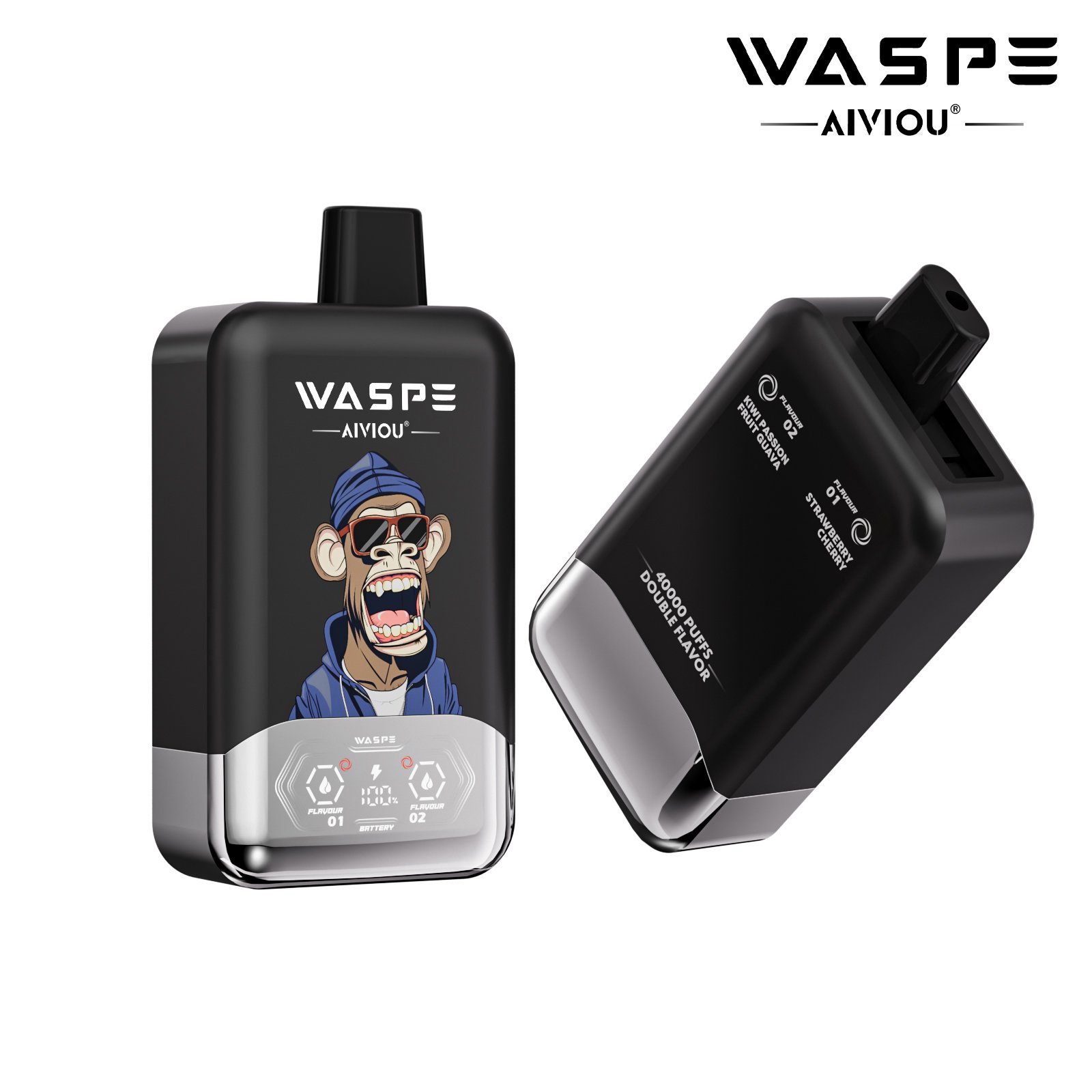 WASPE Double Flavor 40000 Puffs LCD Display, Mesh Coil Disposable Vape Pen (45) WASPE Double Flavor 40000 Puffs LCD Display, Mesh Coil Disposable Vape Pen (45)