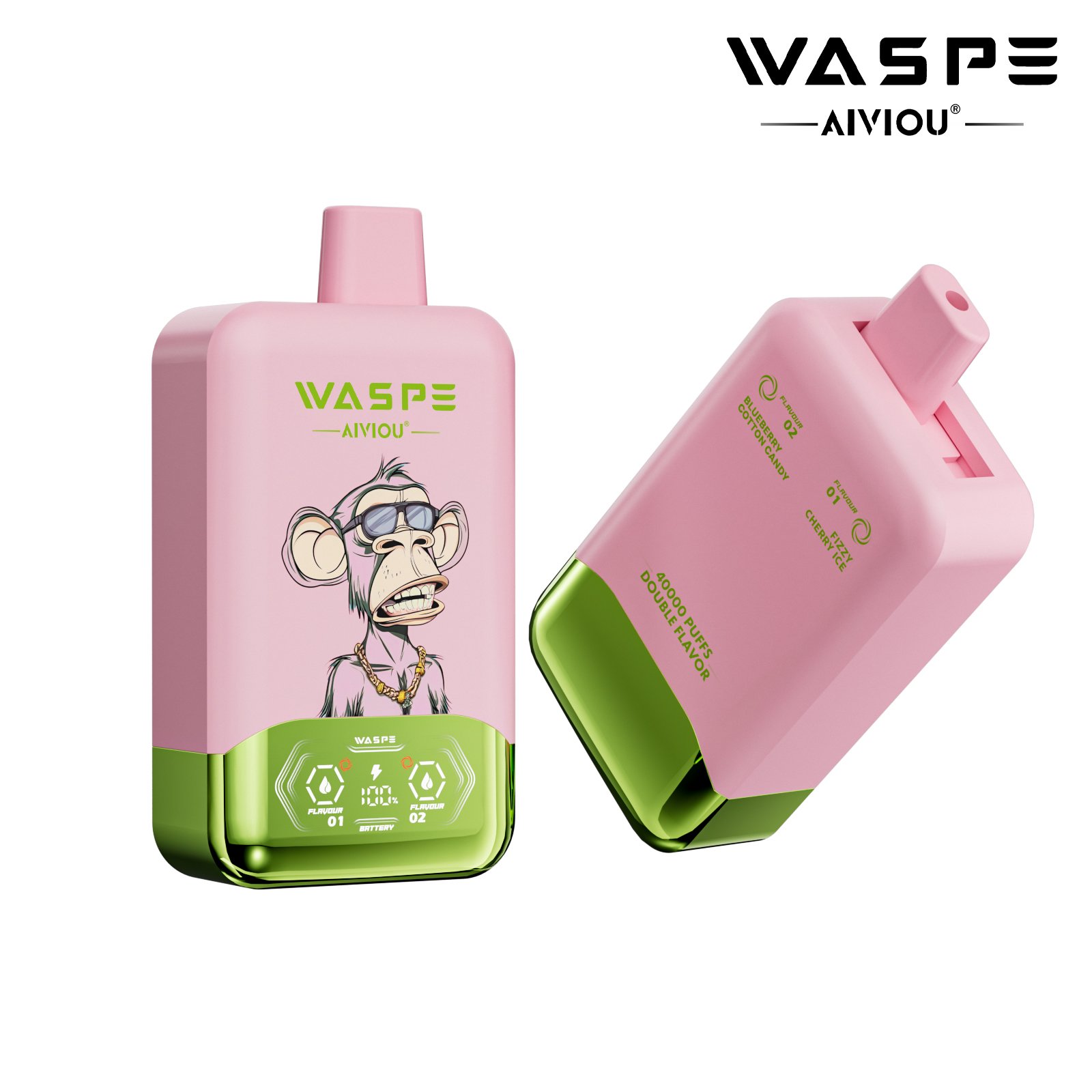 WASPE Double Flavor 40000 Puffs LCD Display, Mesh Coil Disposable Vape Pen (52) WASPE Double Flavor 40000 Puffs LCD Display, Mesh Coil Disposable Vape Pen (52)