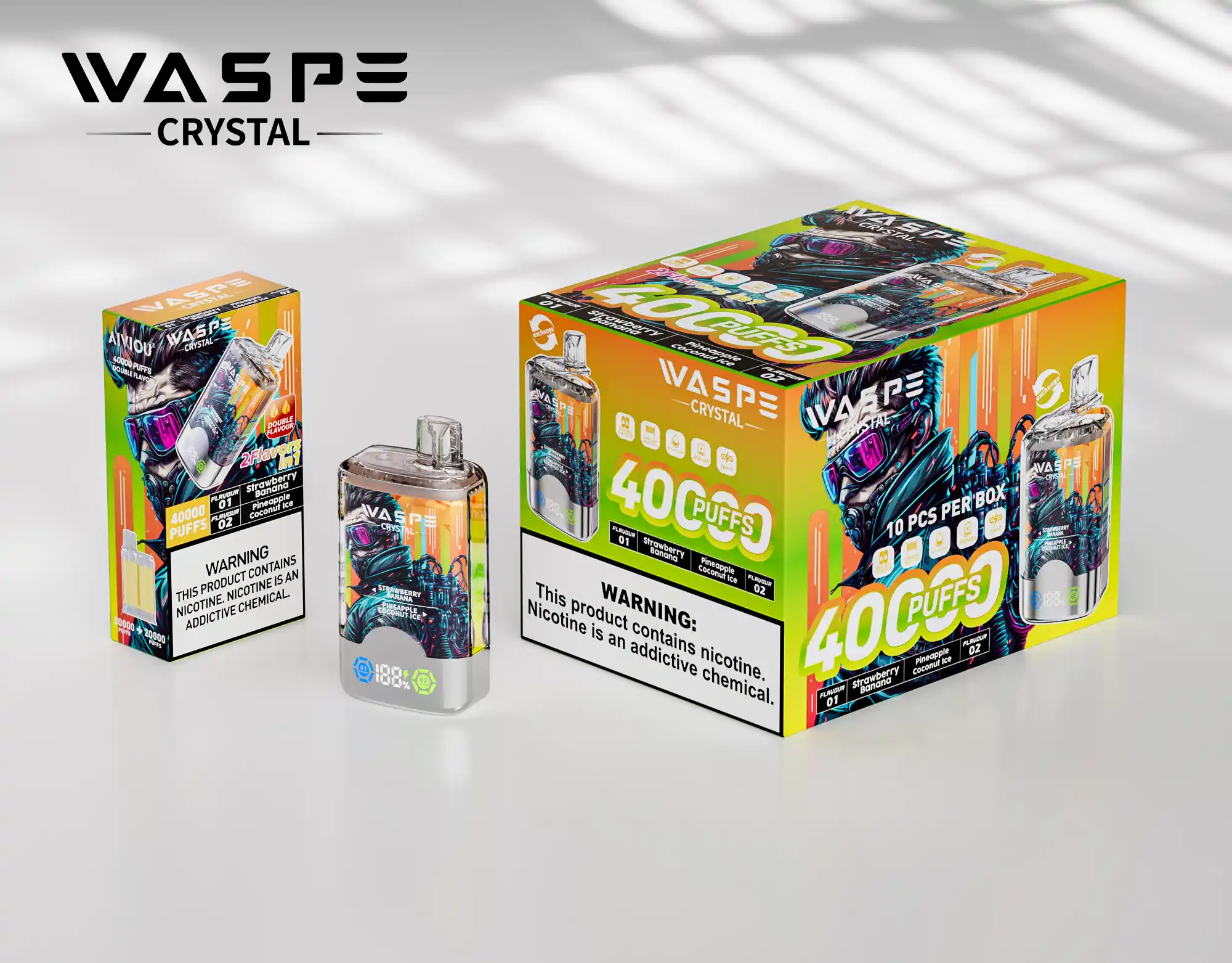 Waspe Crystal 40000 Puffs Double Flavor, LCD Display, Mesh Coil Disposable Vape Pen (21) Waspe Crystal 40000 Puffs Double Flavor, LCD Display, Mesh Coil Disposable Vape Pen (21)