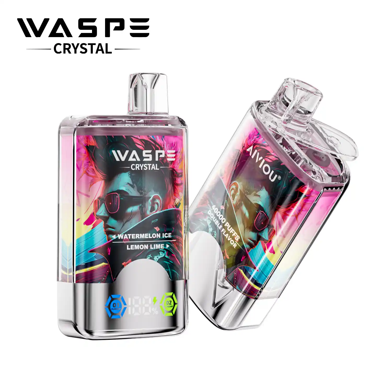 Waspe Crystal 40000 Puffs Double Flavor, LCD Display, Mesh Coil Disposable Vape Pen (34) Waspe Crystal 40000 Puffs Double Flavor, LCD Display, Mesh Coil Disposable Vape Pen (34)