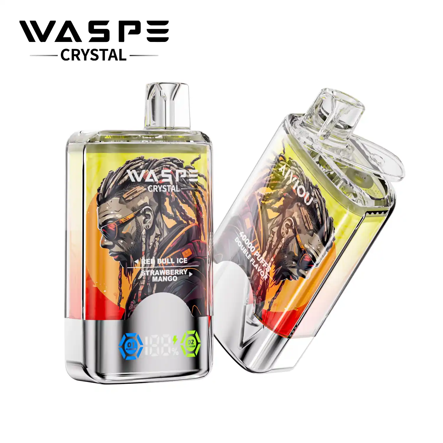 Waspe Crystal 40000 Puffs Double Flavor, LCD Display, Mesh Coil Disposable Vape Pen (35) Waspe Crystal 40000 Puffs Double Flavor, LCD Display, Mesh Coil Disposable Vape Pen (35)