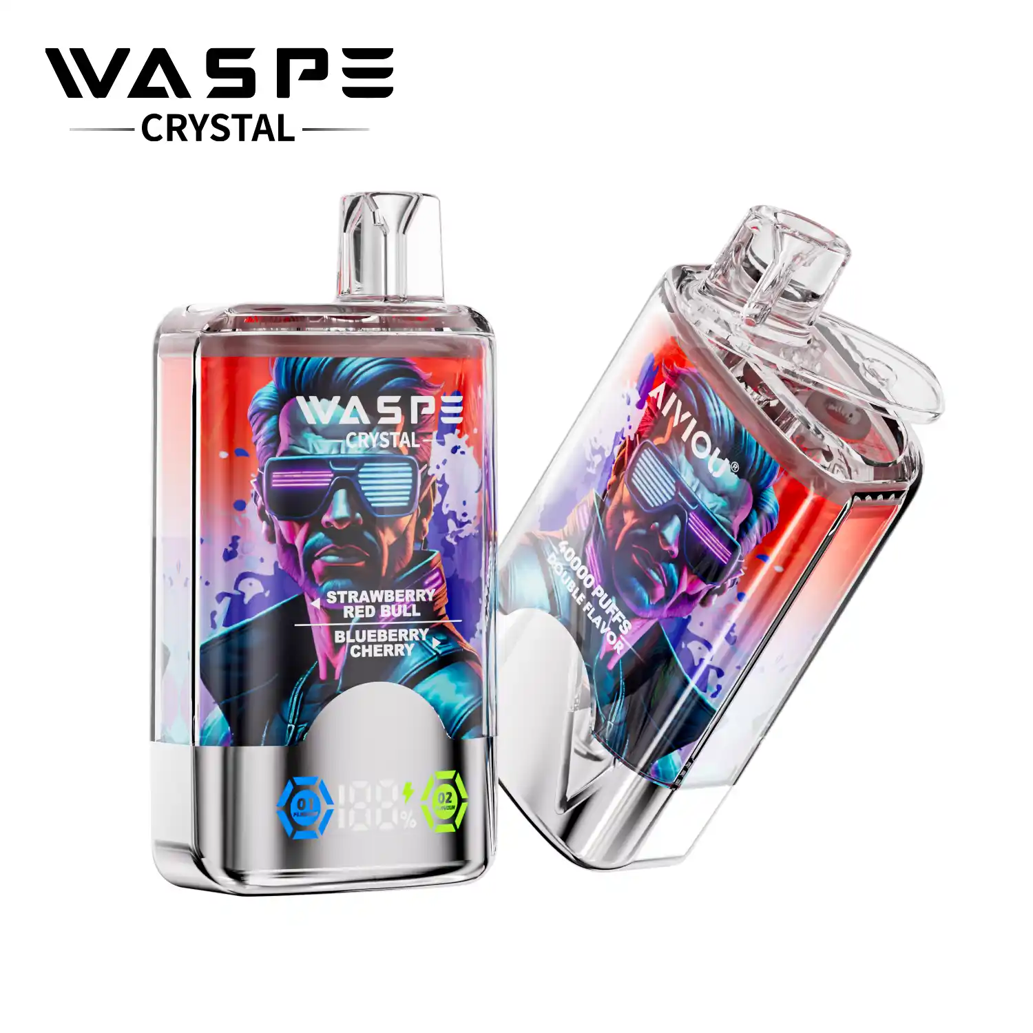 Waspe Crystal 40000 Puffs Double Flavor, LCD Display, Mesh Coil Disposable Vape Pen (36) Waspe Crystal 40000 Puffs Double Flavor, LCD Display, Mesh Coil Disposable Vape Pen (36)