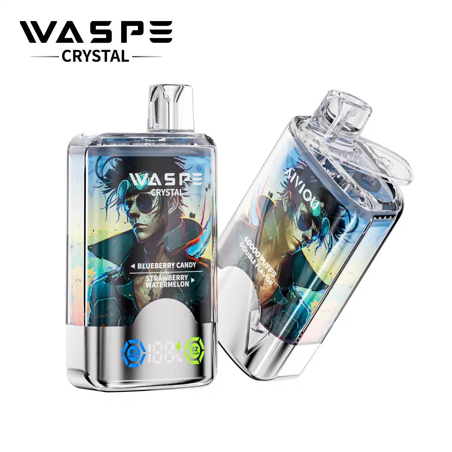 Waspe Crystal 40000 Puffs Double Flavor, LCD Display, Mesh Coil Disposable Vape Pen (37) Waspe Crystal 40000 Puffs Double Flavor, LCD Display, Mesh Coil Disposable Vape Pen (37)