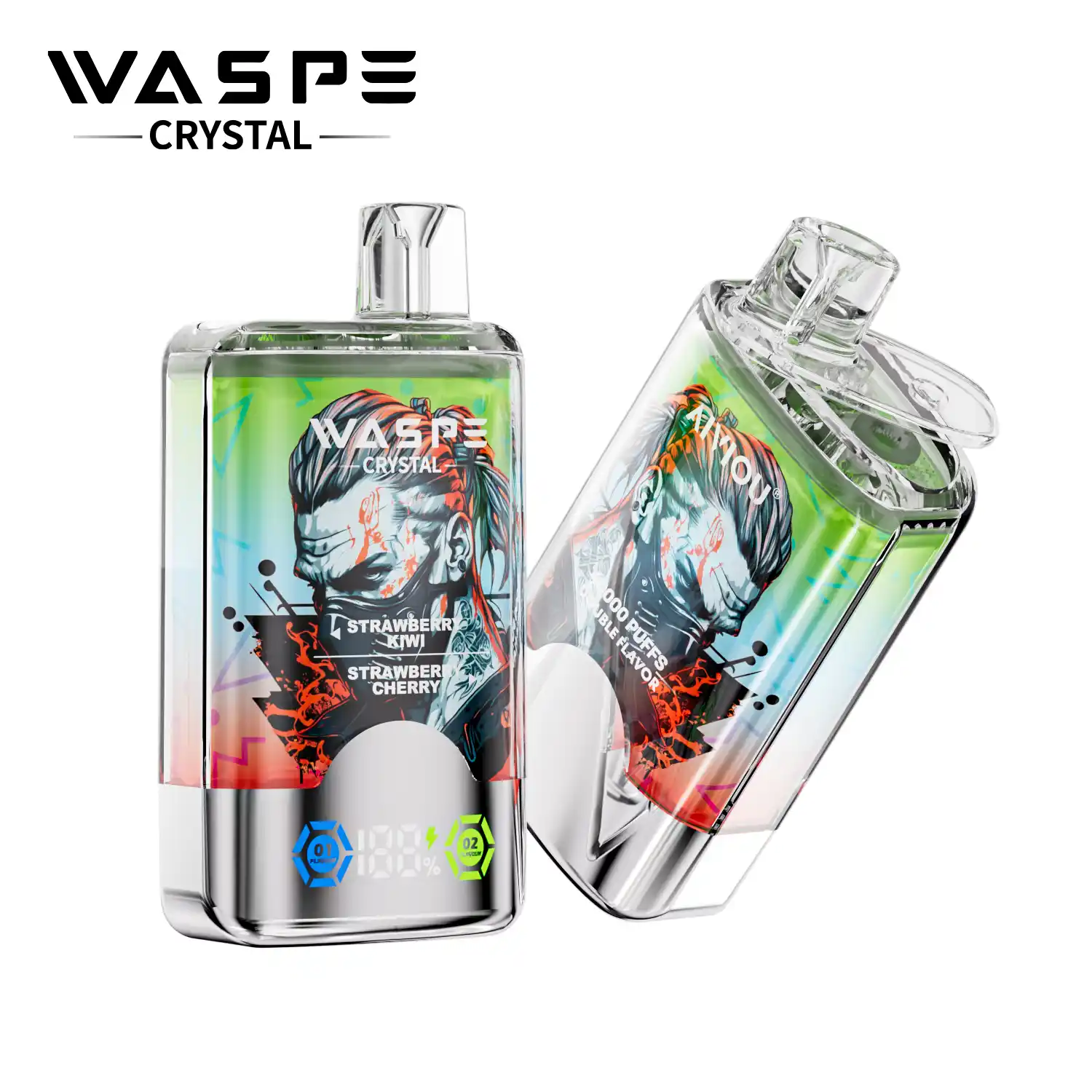 Waspe Crystal 40000 Puffs Double Flavor, LCD Display, Mesh Coil Disposable Vape Pen (38) Waspe Crystal 40000 Puffs Double Flavor, LCD Display, Mesh Coil Disposable Vape Pen (38)