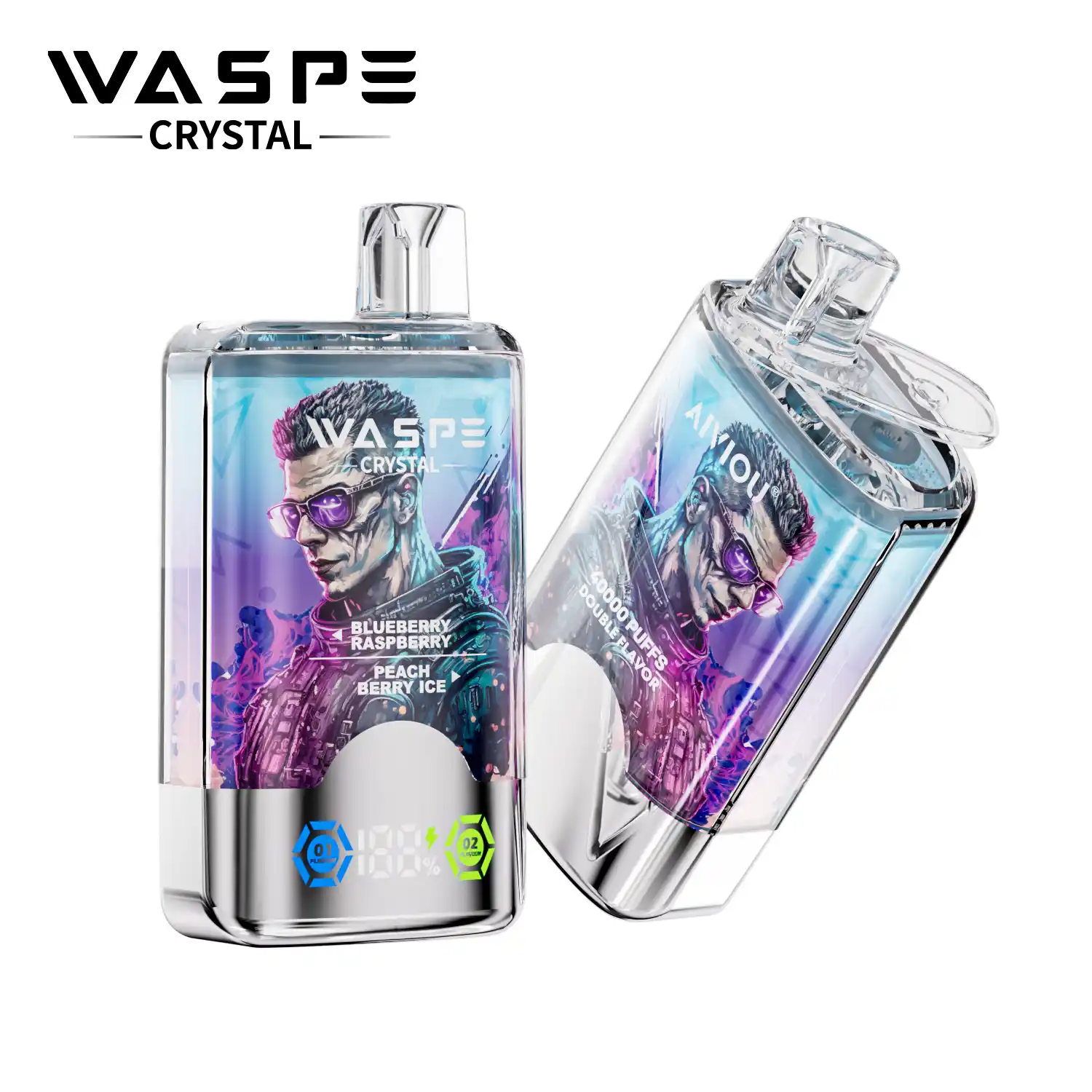 Waspe Crystal 40000 Puffs Double Flavor, LCD Display, Mesh Coil Disposable Vape Pen (39) Waspe Crystal 40000 Puffs Double Flavor, LCD Display, Mesh Coil Disposable Vape Pen (39)