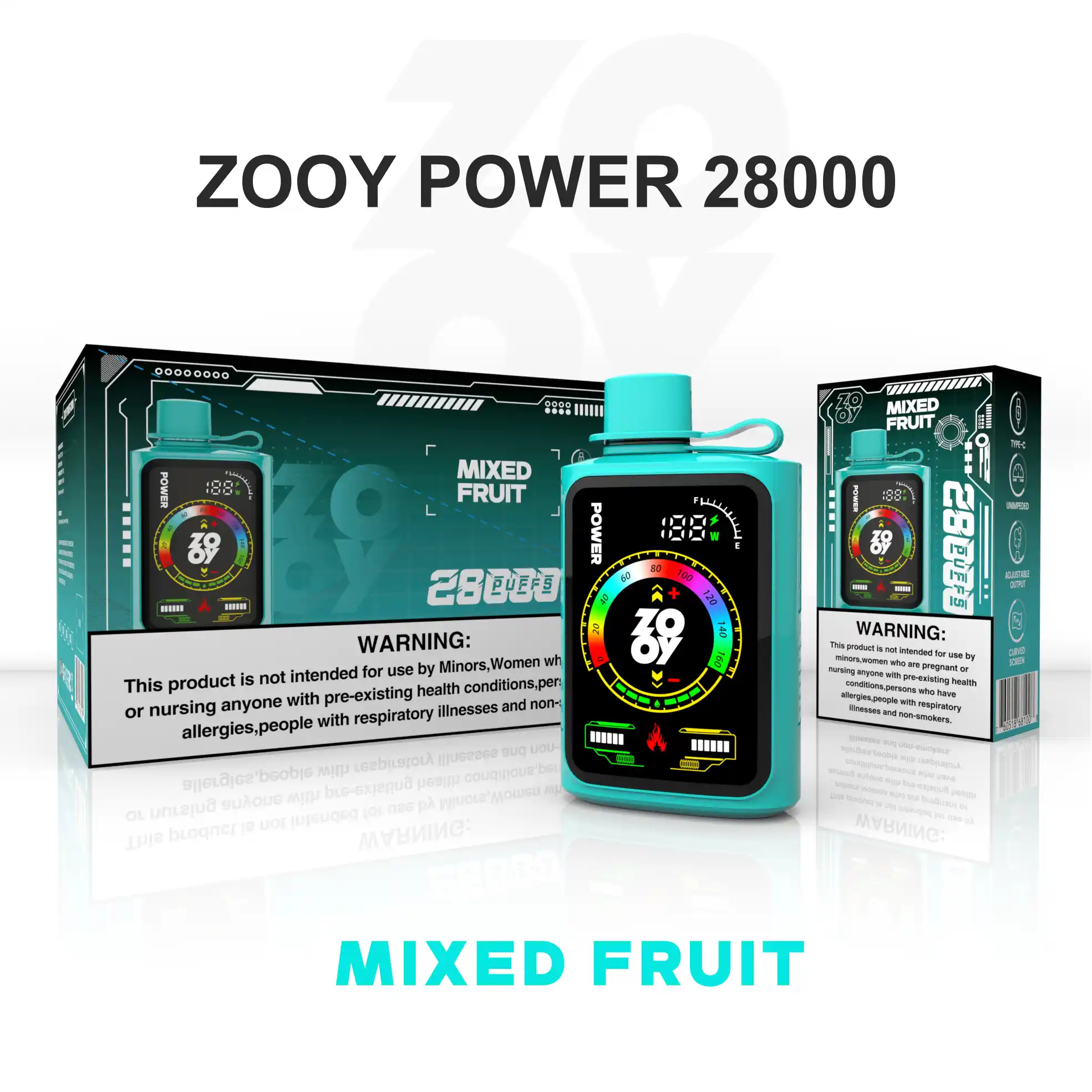 ZOOY POWER 28000 Puffs Smart Display Touch Screen Disposable Vape (20) ZOOY POWER 28000 Puffs Smart Display Touch Screen Disposable Vape (20)