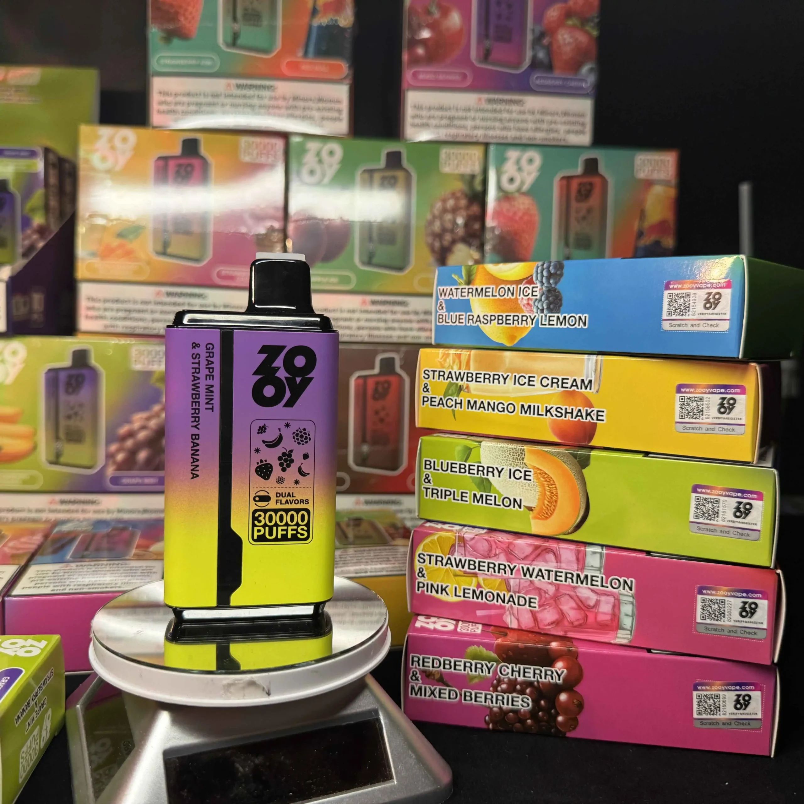 ZOOY Twins 30000 Puffs Disposable Vape Dual Flavor Switching with Smart Display (8) ZOOY Twins 30000 Puffs Disposable Vape Dual Flavor Switching with Smart Display (8)