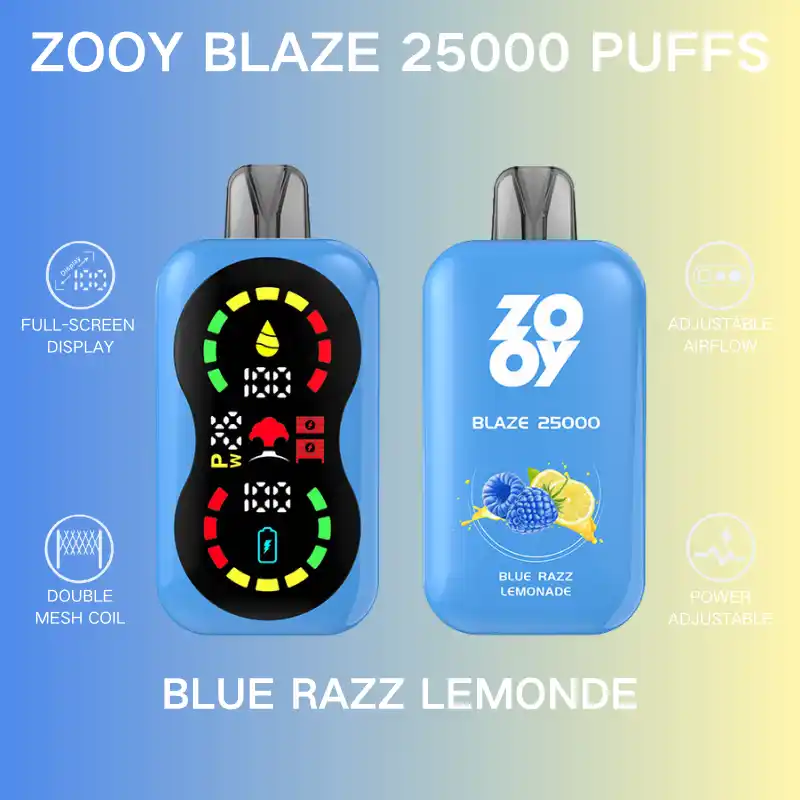 Zooy Blaze 25000 Puffs –Child Lock, LCD Display, Mesh Coil Disposable Vape Pen (24) Zooy Blaze 25000 Puffs –Child Lock, LCD Display, Mesh Coil Disposable Vape Pen (24)