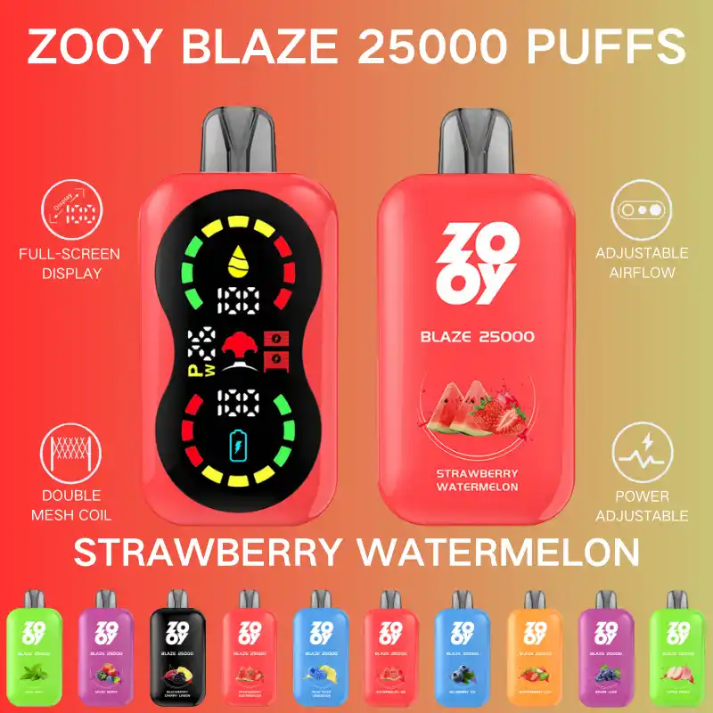 Zooy Blaze 25000 Puffs –Child Lock, LCD Display, Mesh Coil Disposable Vape Pen (34) Zooy Blaze 25000 Puffs –Child Lock, LCD Display, Mesh Coil Disposable Vape Pen (34)