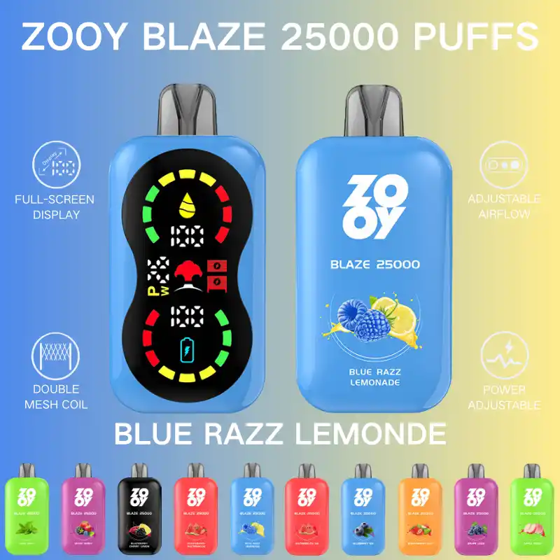 Zooy Blaze 25000 Puffs –Child Lock, LCD Display, Mesh Coil Disposable Vape Pen (35) Zooy Blaze 25000 Puffs –Child Lock, LCD Display, Mesh Coil Disposable Vape Pen (35)