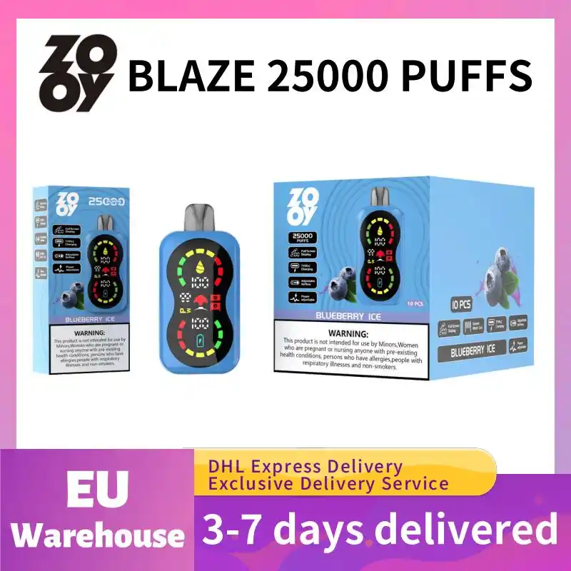 Zooy Blaze 25000 Puffs –Child Lock, LCD Display, Mesh Coil Disposable Vape Pen (9) Zooy Blaze 25000 Puffs –Child Lock, LCD Display, Mesh Coil Disposable Vape Pen (9)