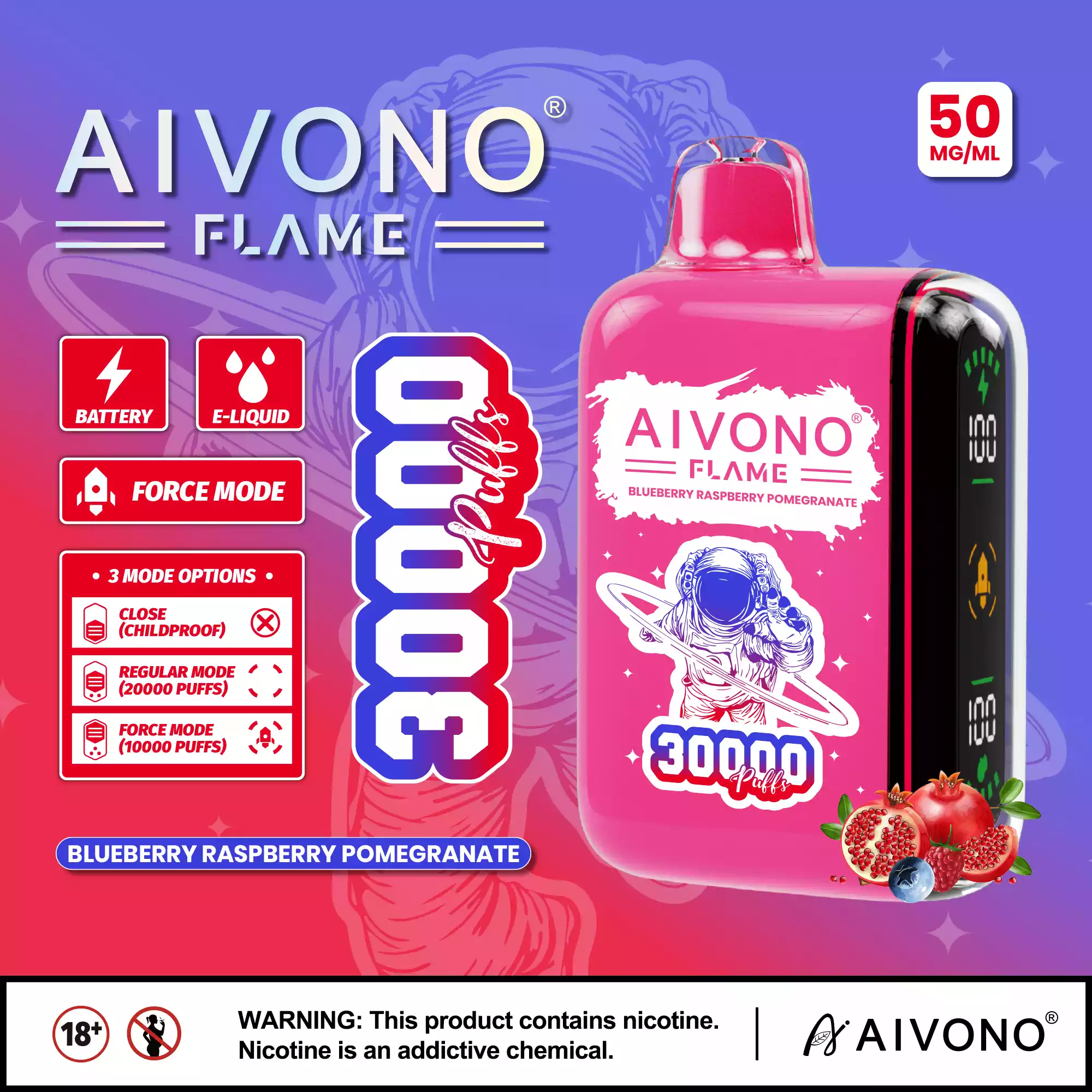 Aivono Aim Flame 30000 Puffs Vape desechable con doble bobina de malla (10) Aivono Aim Flame 30000 Puffs Vape desechable con doble bobina de malla (10)