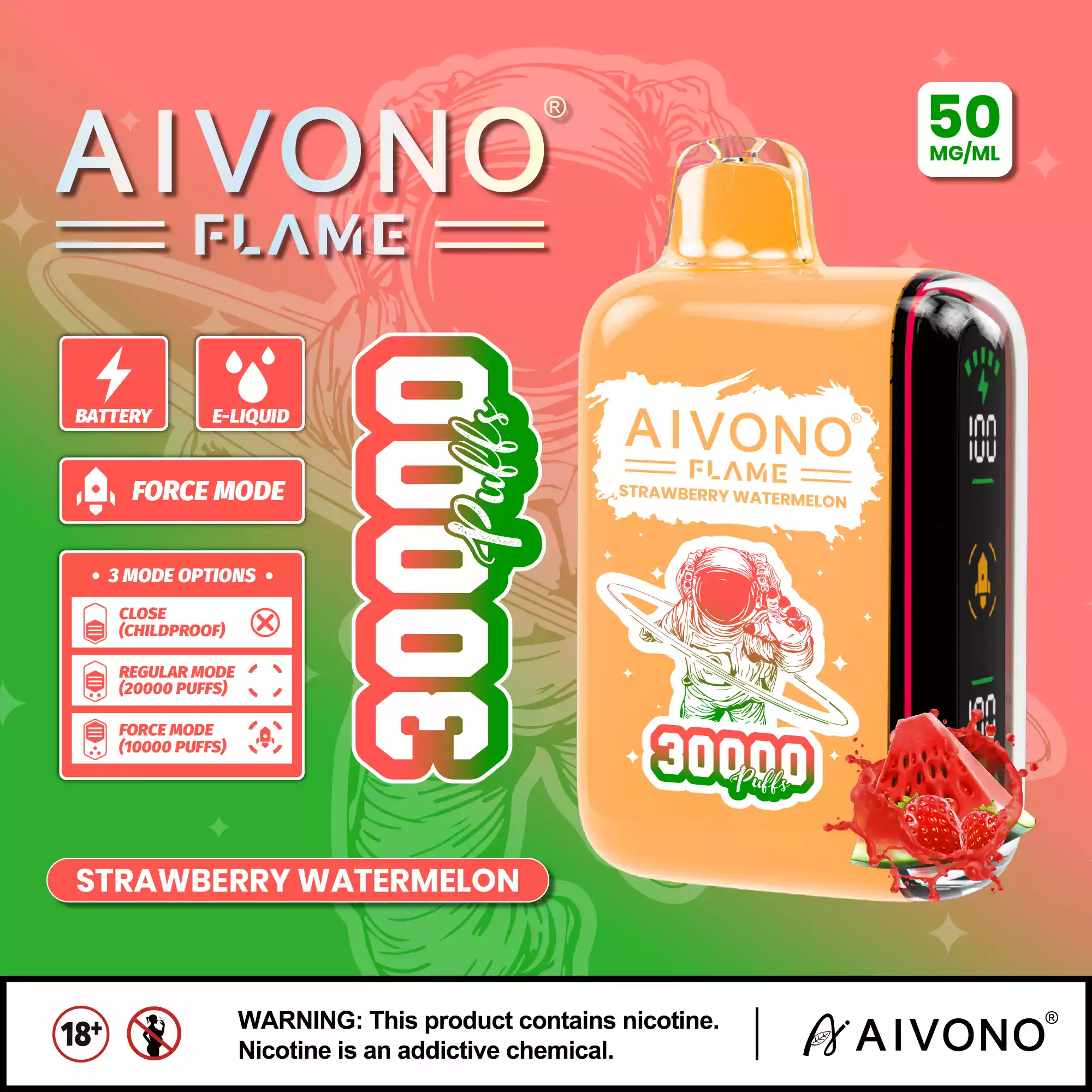 Aivono Aim Flame 30000 Puffs Vape desechable con doble bobina de malla (11) Aivono Aim Flame 30000 Puffs Vape desechable con doble bobina de malla (11)