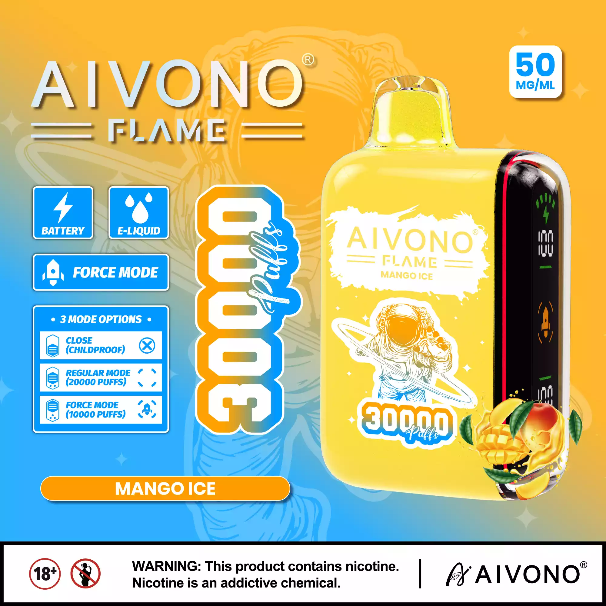 Aivono Aim Flame 30000 Puffs Vape desechable con doble bobina de malla (9) Aivono Aim Flame 30000 Puffs Vape desechable con doble bobina de malla (9)