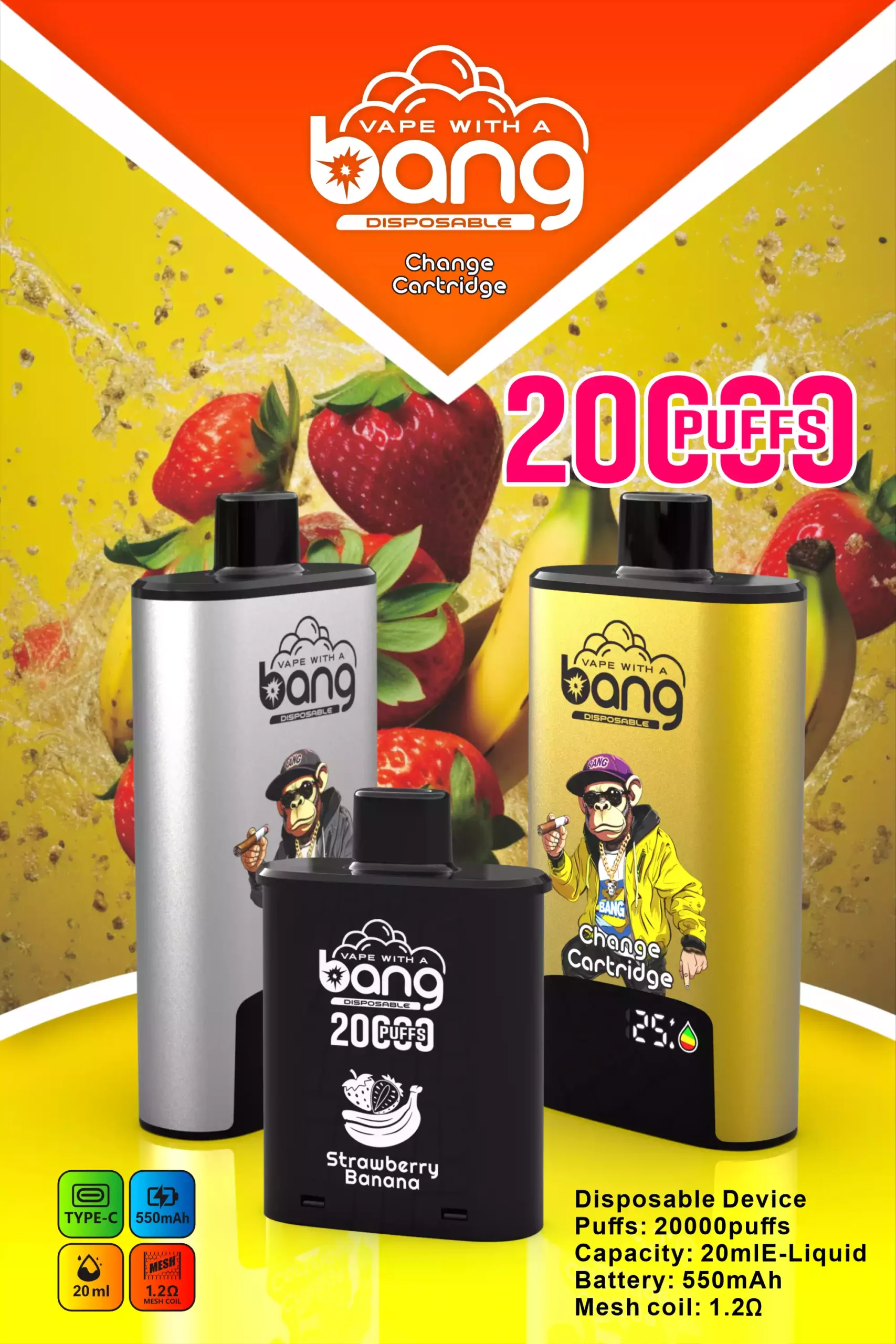 BANG20000 DSK046 B20HD 20000 Puffs Vape desechable (3) BANG20000 DSK046 B20HD 20000 Puffs Vape desechable (3)