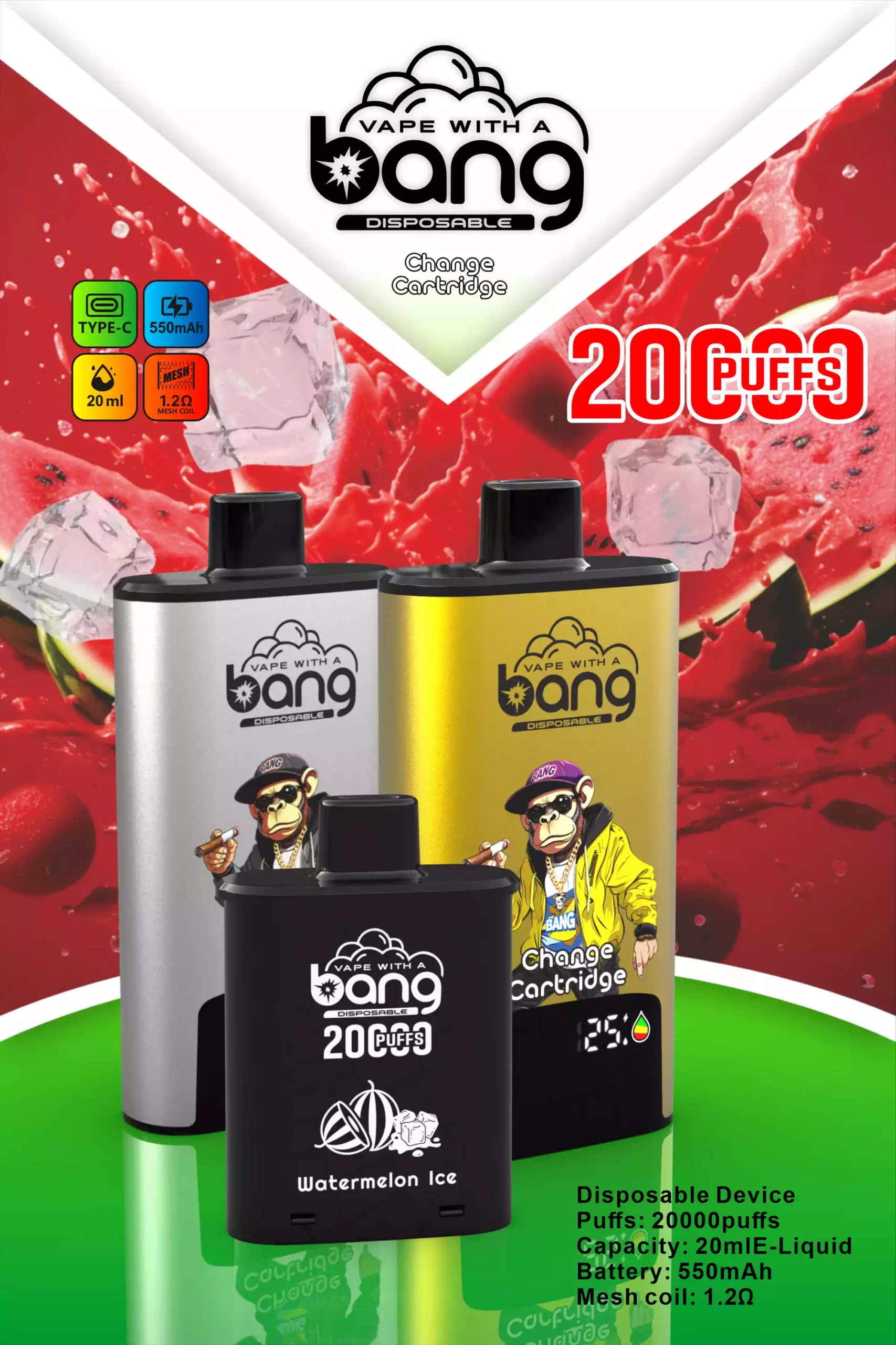BANG20000 DSK046 B20HD 20000 Puffs Vape desechable (4) BANG20000 DSK046 B20HD 20000 Puffs Vape desechable (4)
