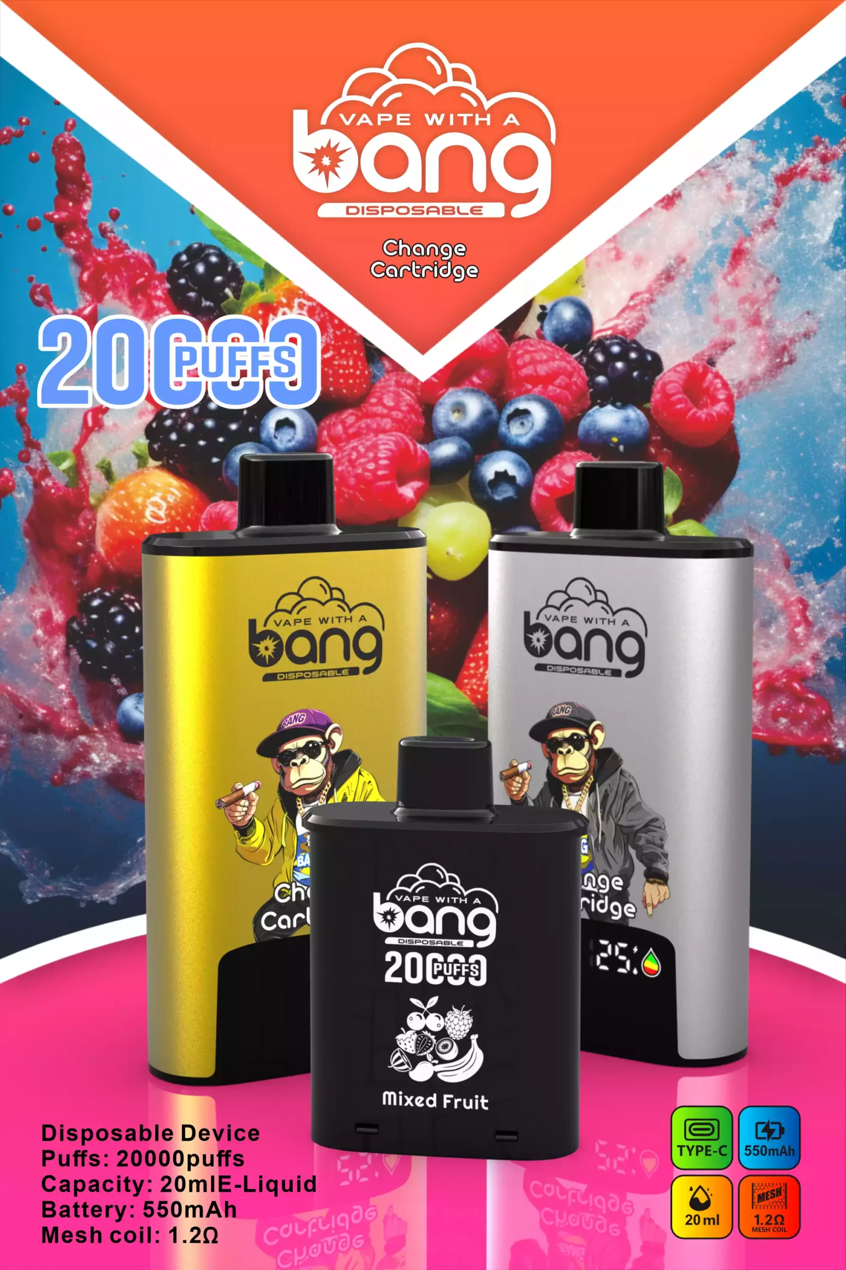 BANG20000 DSK046 B20HD 20000 Puffs Vape desechable (6) BANG20000 DSK046 B20HD 20000 Puffs Vape desechable (6)