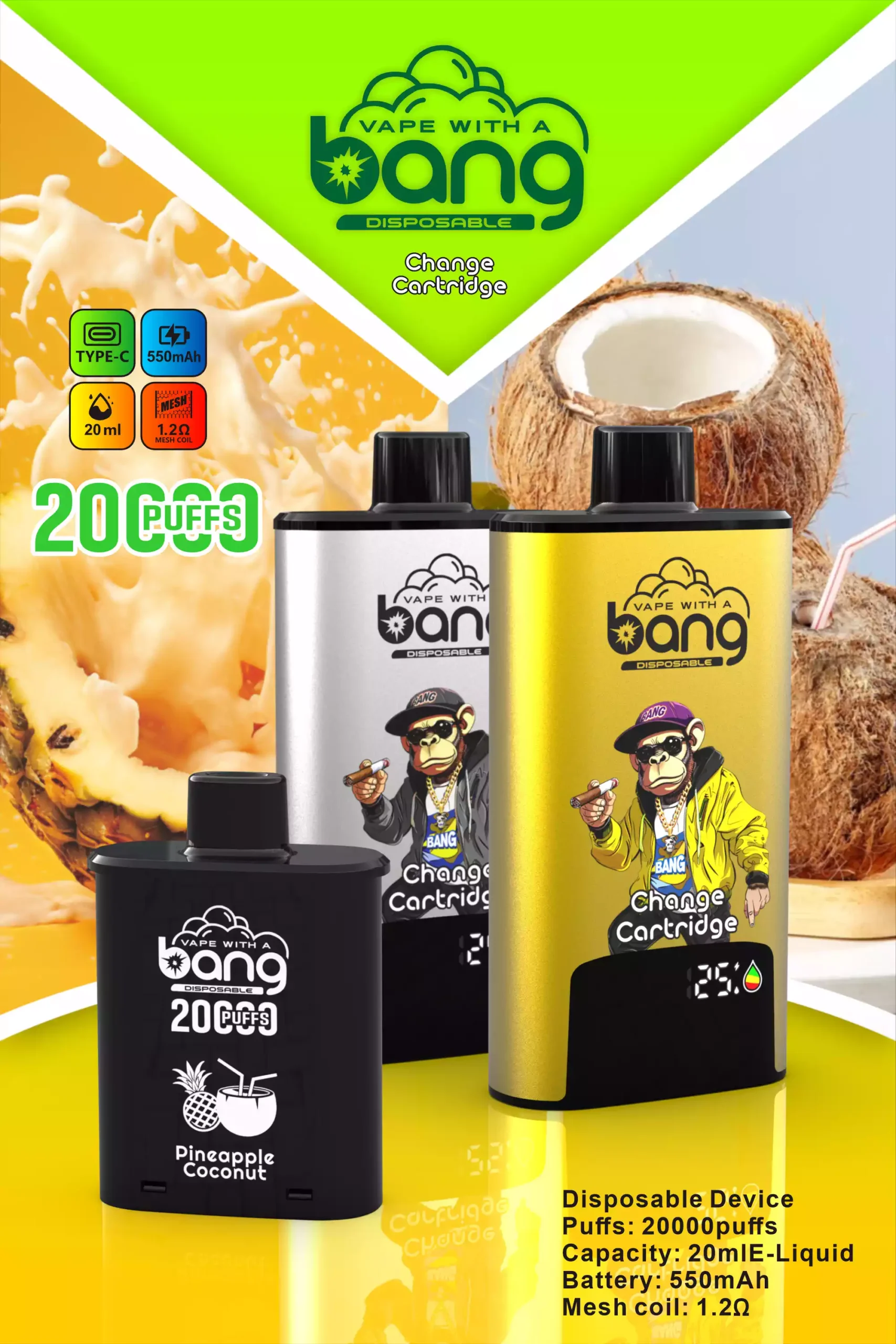 BANG20000 DSK046 B20HD 20000 Puffs Vape desechable (9) BANG20000 DSK046 B20HD 20000 Puffs Vape desechable (9)