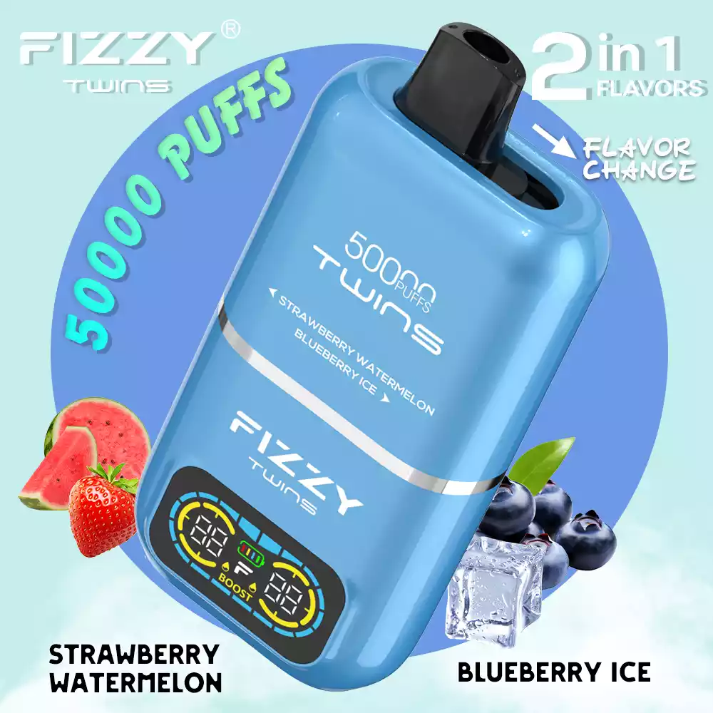 FIZZY Twins 50000 Puffs Dual-Flavor Disposable Vape with TurboBoost Mode (100) FIZZY Twins 50000 Puffs Dual-Flavor Disposable Vape with TurboBoost Mode (100)