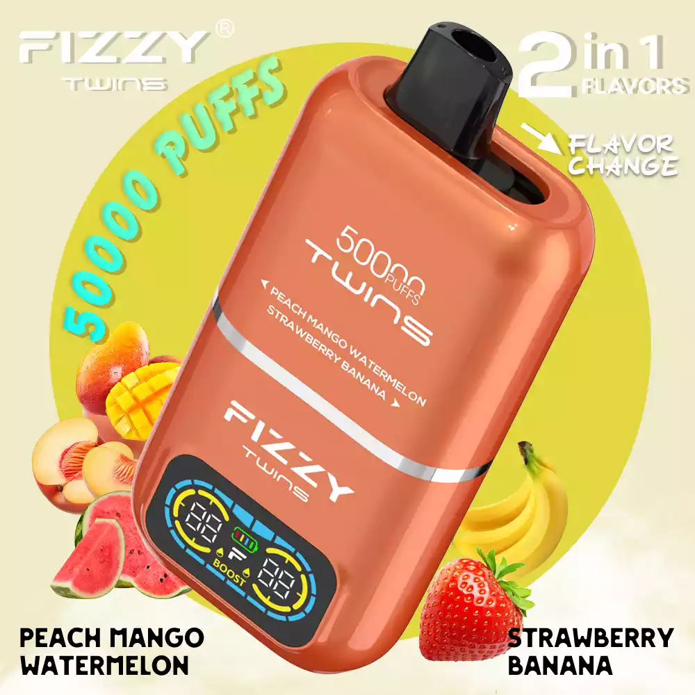 FIZZY Twins 50000 Puffs Dual-Flavor Disposable Vape with TurboBoost Mode (101) FIZZY Twins 50000 Puffs Dual-Flavor Disposable Vape with TurboBoost Mode (101)