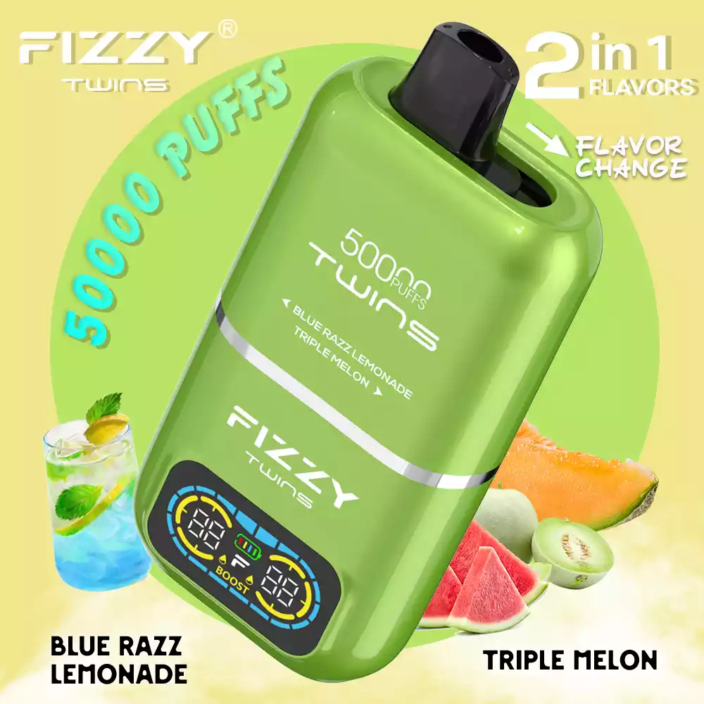 FIZZY Twins 50000 Puffs Dual-Flavor Disposable Vape with TurboBoost Mode (98) FIZZY Twins 50000 Puffs Dual-Flavor Disposable Vape with TurboBoost Mode (98)