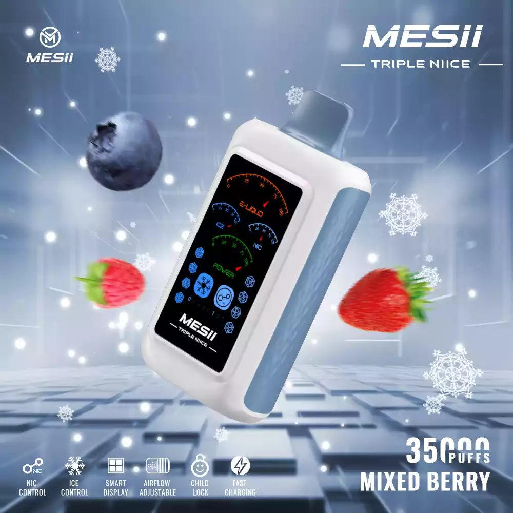 Mesii Triple NIICE 35K Puffs Ice-Nic Control Vape Desechable con Pantalla Digital (2) Mesii Triple NIICE 35K Puffs Ice-Nic Control Vape Desechable con Pantalla Digital (2)