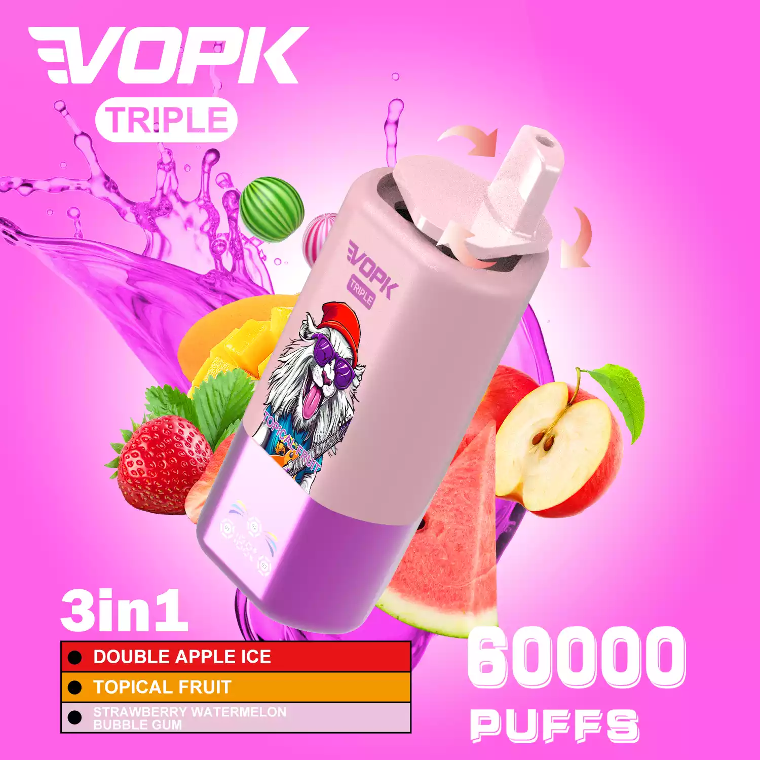 VOPK TRIPE 60000 PUFFS 3-Flavor Disposable Vape with Display (1) VOPK TRIPE 60000 PUFFS 3-Flavor Disposable Vape with Display (1)