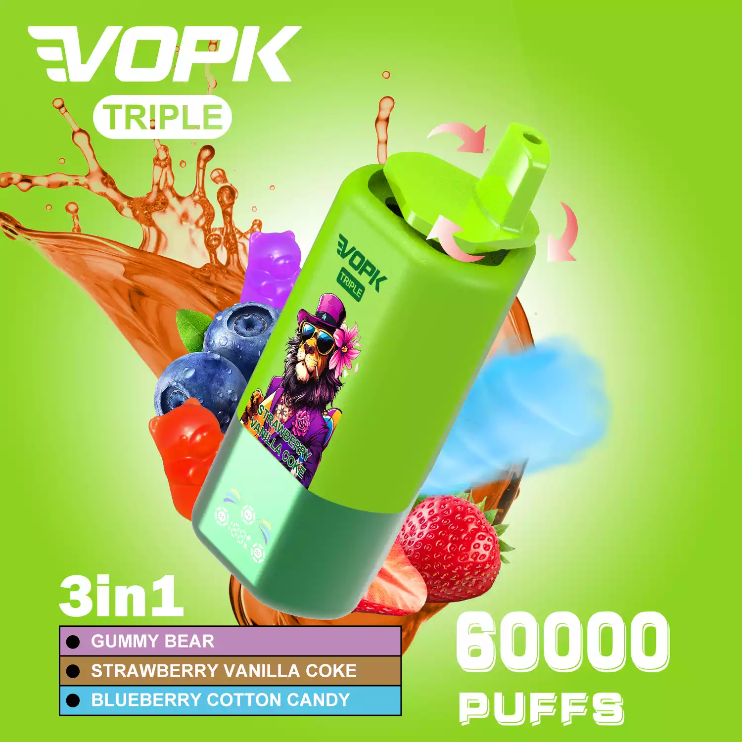 VOPK TRIPE 60000 PUFFS 3-Flavor Disposable Vape with Display (4) VOPK TRIPE 60000 PUFFS 3-Flavor Disposable Vape with Display (4)