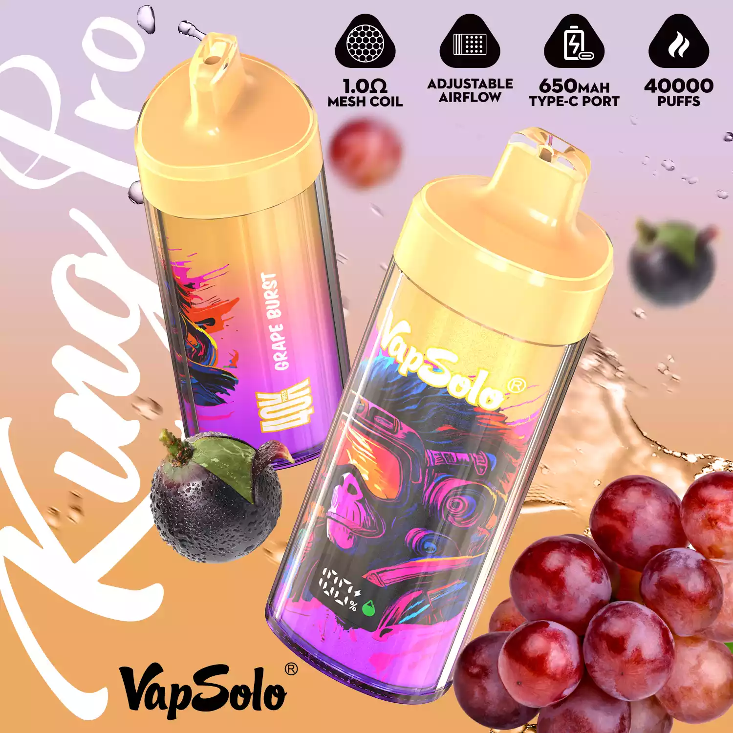 Vapsolo KING PRO-40K Puffs Vape usa e getta con bobina a rete e display LCD (12) Vapsolo KING PRO-40K Puffs Vape usa e getta con bobina a rete e display LCD (12)