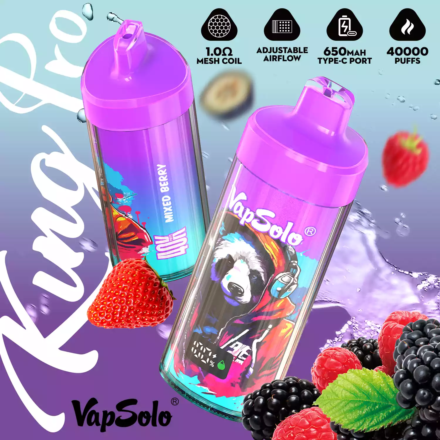 Vapsolo KING PRO-40K Puffs Vape usa e getta con bobina a rete e display LCD (13) Vapsolo KING PRO-40K Puffs Vape usa e getta con bobina a rete e display LCD (13)
