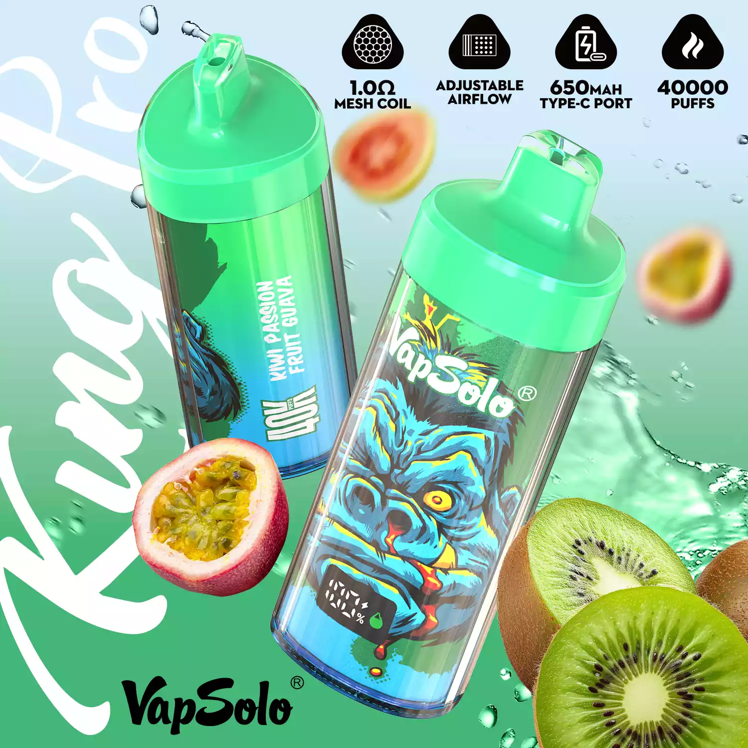 Vapsolo KING PRO-40K Puffs Vape usa e getta con bobina a rete e display LCD (2) Vapsolo KING PRO-40K Puffs Vape usa e getta con bobina a rete e display LCD (2)