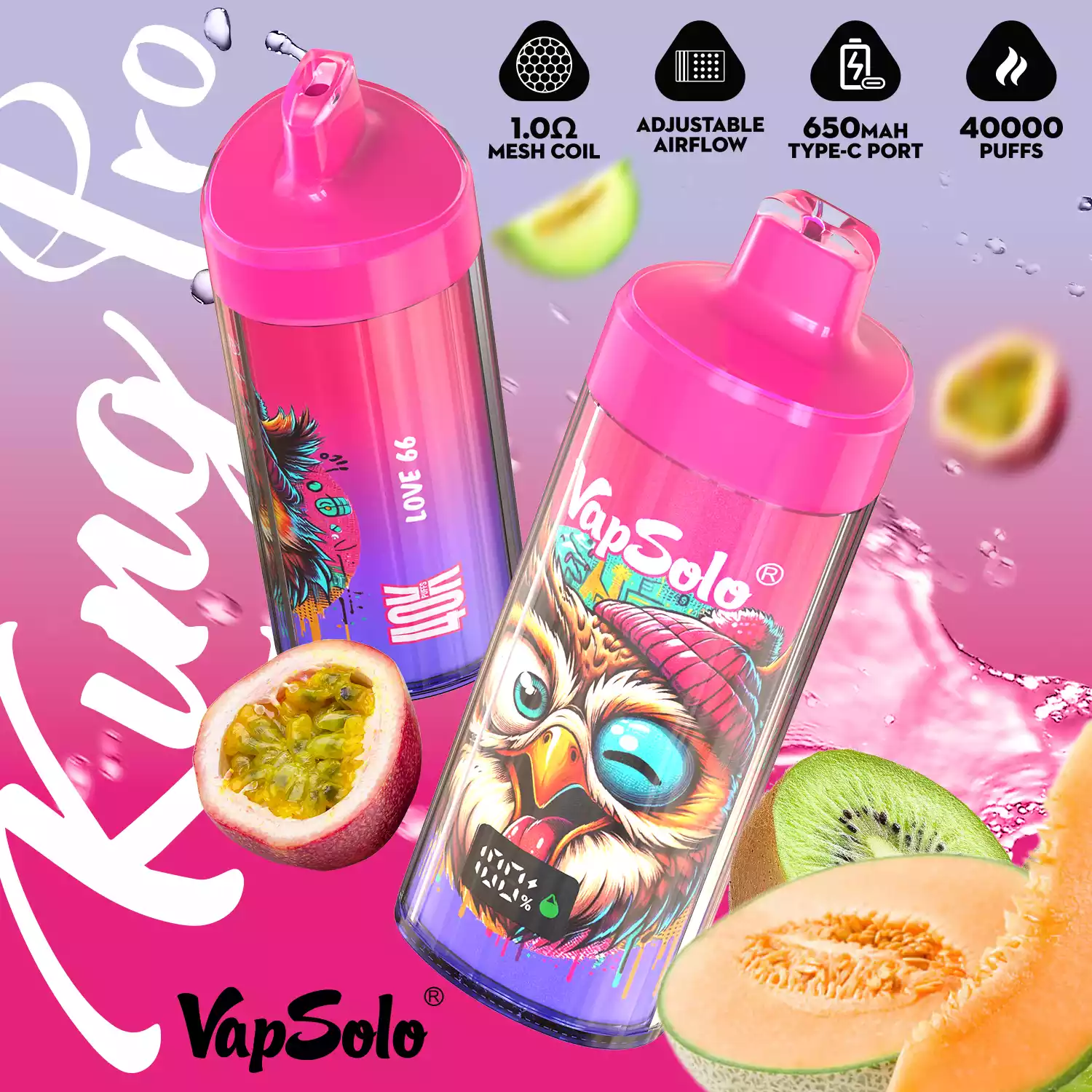 Vapsolo KING PRO-40K Puffs Vape usa e getta con bobina a rete e display LCD (3) Vapsolo KING PRO-40K Puffs Vape usa e getta con bobina a rete e display LCD (3)
