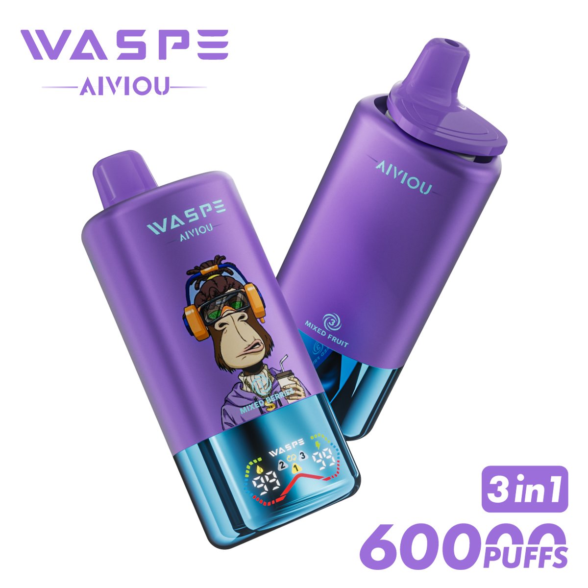 WASPE 3 in 1 60000 PUFFS Disposable Vape with LED Display (14) WASPE 3 in 1 60000 PUFFS Disposable Vape with LED Display (14)